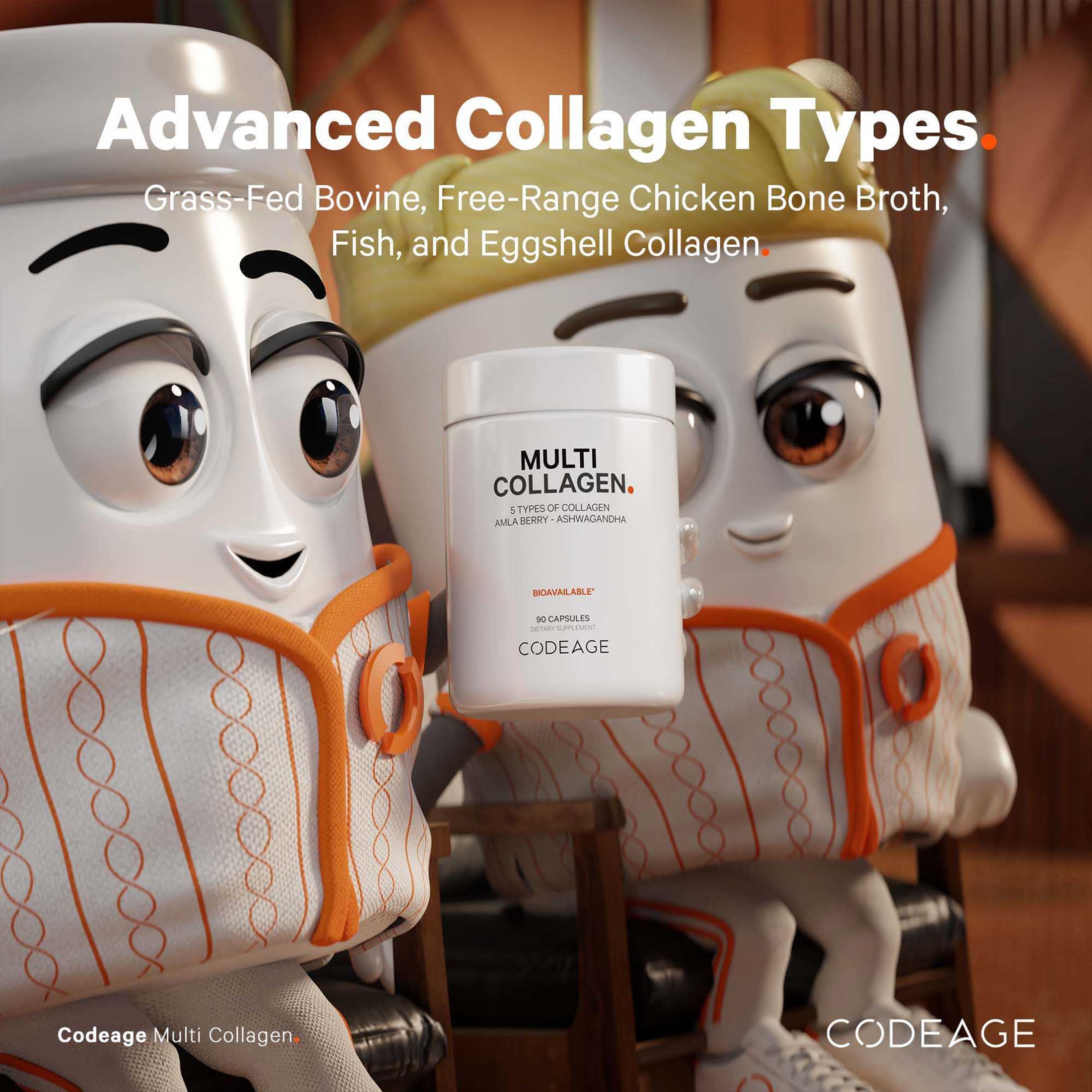 Codeage Multi Collagen Peptides Protein Capsules, 5 Collagen Types, Grass-Fed & Hydrolyzed Bovine Collagen Pills Supplement, Ashwagandha, Amla Berry Vitamins, Collagen Peptides - 90 Capsules Codeage buy supplements canada