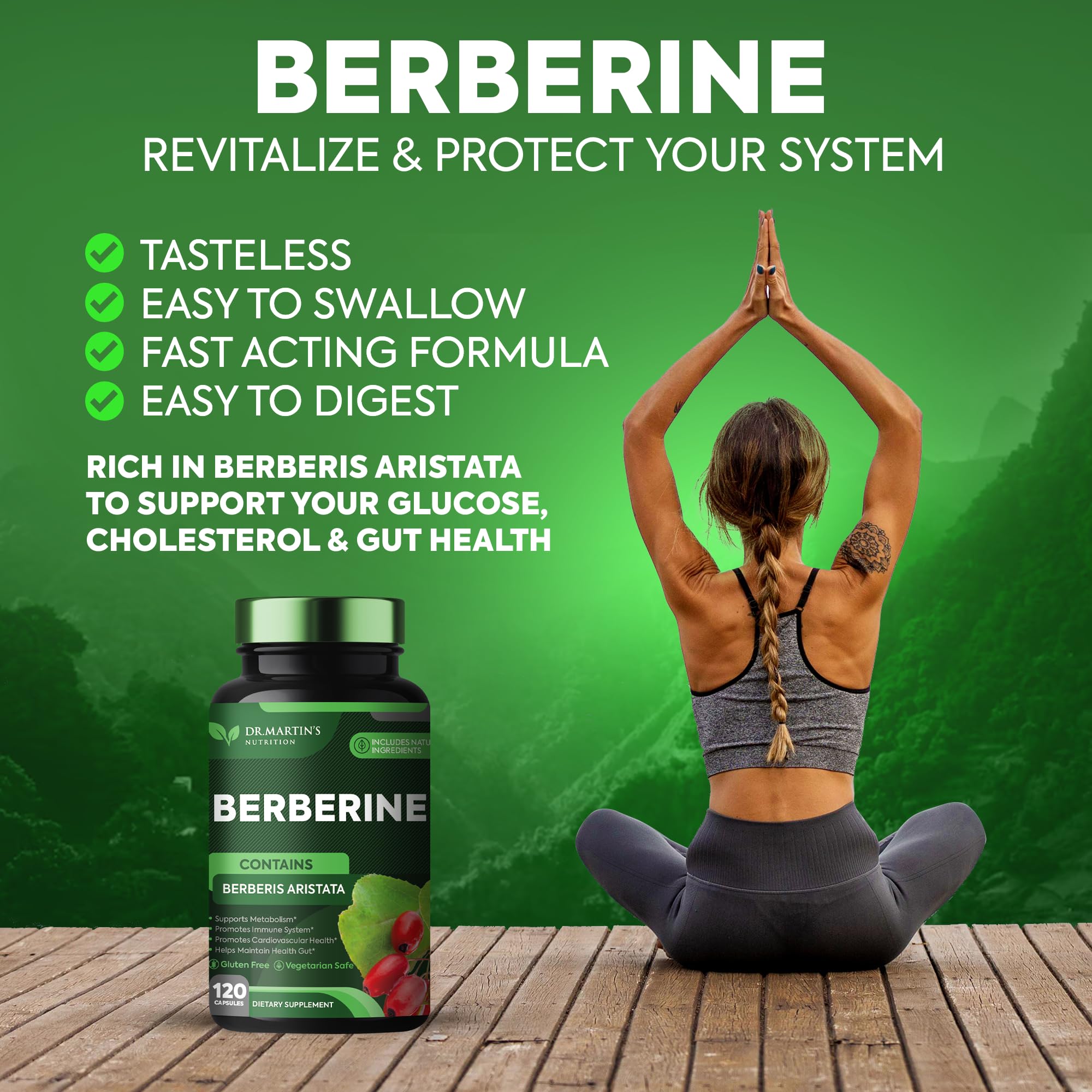 Potent 1200mg Berberine Supplement | 120 Capsules | Berberine HCL Supplement For Healthy DR. MARTIN'S NUTRITION buy supplements canada