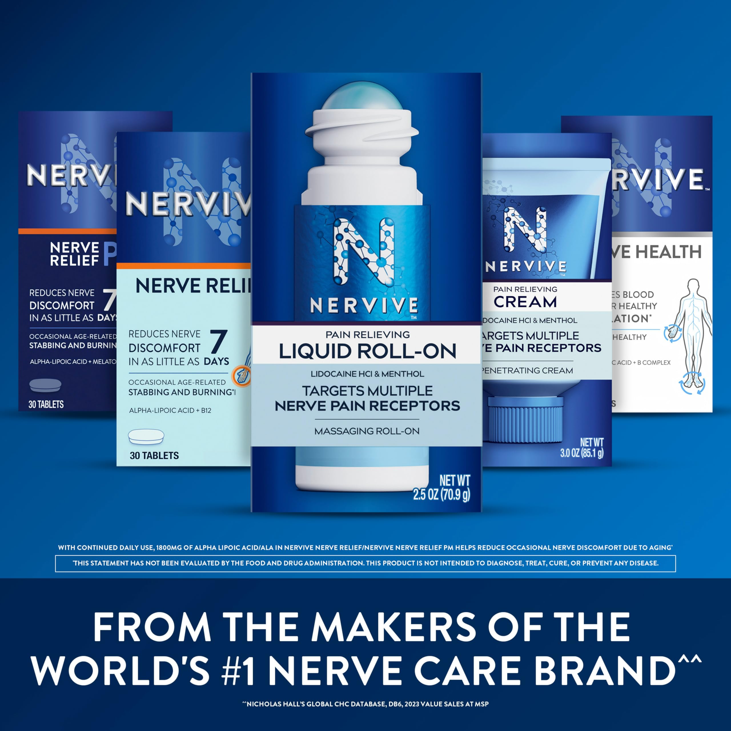 Nervive Pain Relieving Roll On, Lidocaine Roll On, Nervive Pain Relief, Lidocaine Topical, Foot Pain, Leg Pain, Hand Pain, Max Strength Formula, 2.5oz Nervive buy supplements canada