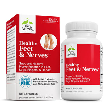 Terry Naturally Healthy Feet & Nerves - Herbal Supplement with Bioactive Vitamin B12 - Circulation & Nerve Health Support Supplement - Vegan Capsules with Boswellia Serrata - 60 Capsules Terry Naturally buy supplements canada