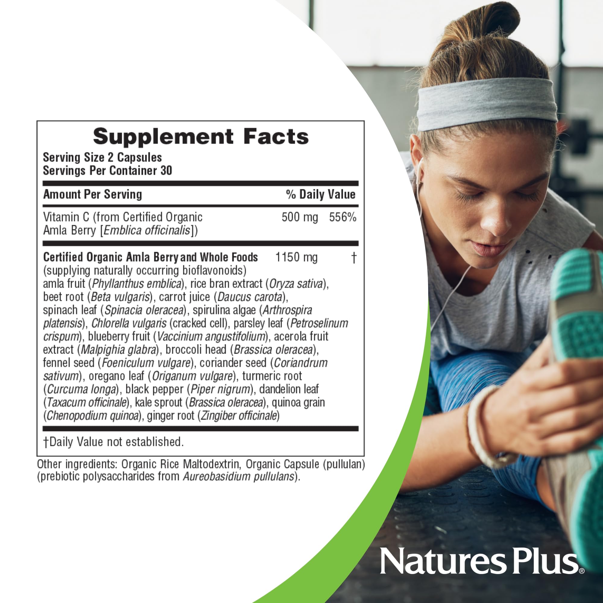 NaturesPlus Source of Life Garden Vitamin C - 60 Capsules - Immune System Support - USDA Certified Organic, Non-GMO, Vegan, Gluten Free - 30 Servings NaturesPlus buy supplements canada