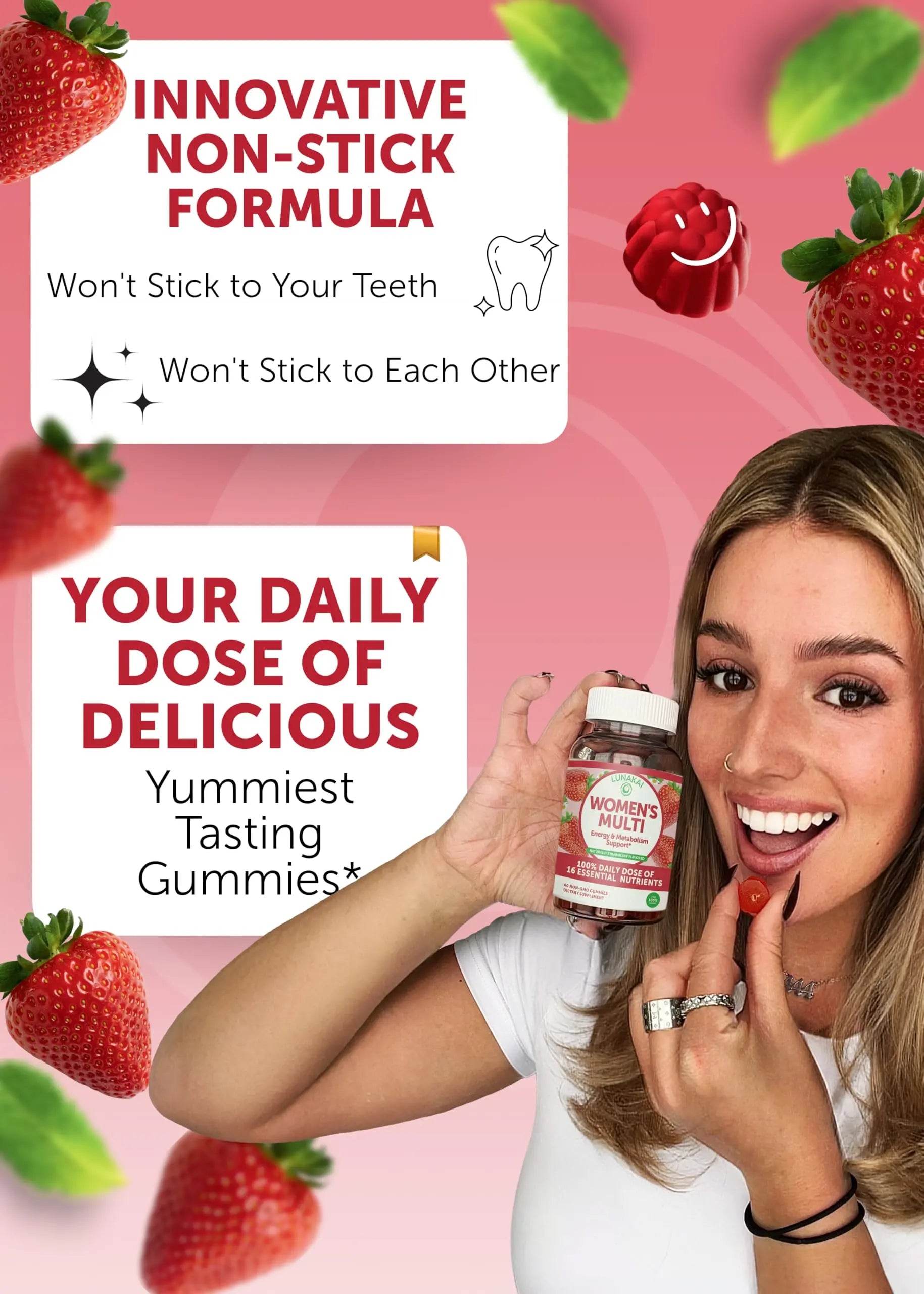 Lunakai USA Made Womens Multivitamin Gummies - Delicious Daily Dose with 16 Multi Vitamins for Women Lunakai buy supplements canada