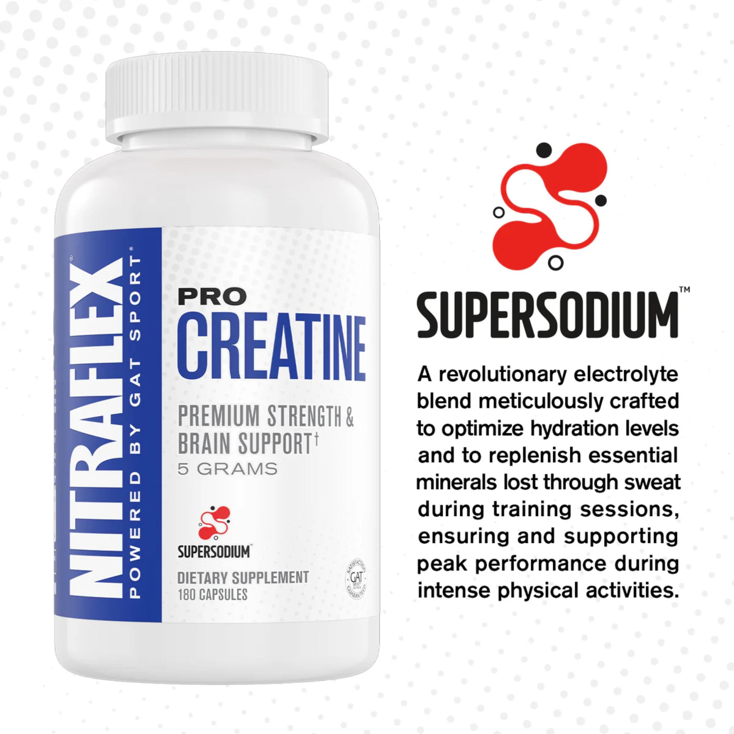 GAT SPORT Pro Creatine Capsules, Strengh, Wellness, Brain Health, Enhanced Absorption, 5 Grams, 150 Veggie Capsules GAT SPORT buy supplements canada