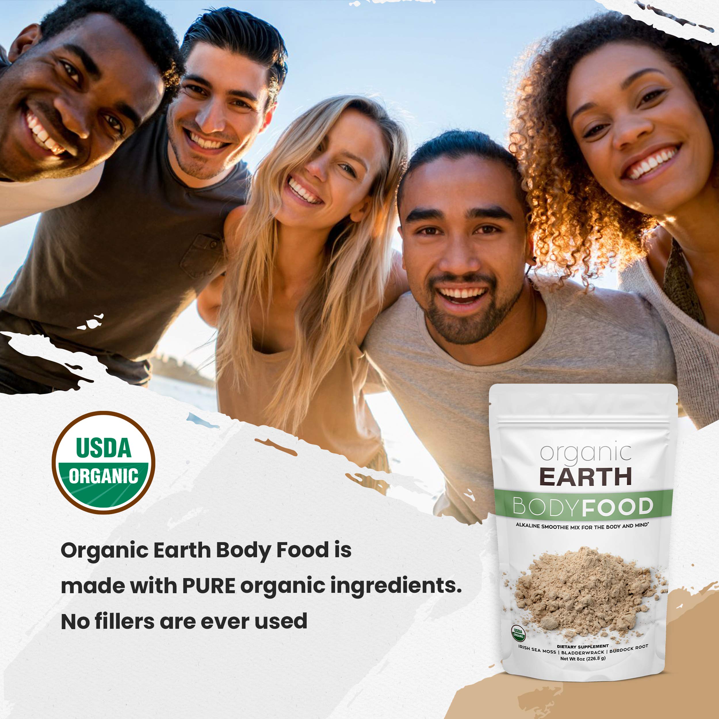 Organic Earth Irish Sea Moss Powder 8oz - Wildcrafted Sea Moss Organic with Bladderwrac Organic Earth buy supplements canada
