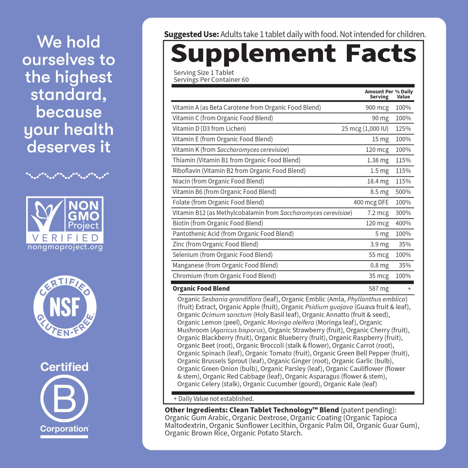 Garden of Life Once Daily Whole Food Multivitamin for Men, Organic Mens Vitamins & Minerals, Vitamin C, Zinc, Vegan, for Health & Well-Being, 60 Tablets Garden of Life buy supplements canada