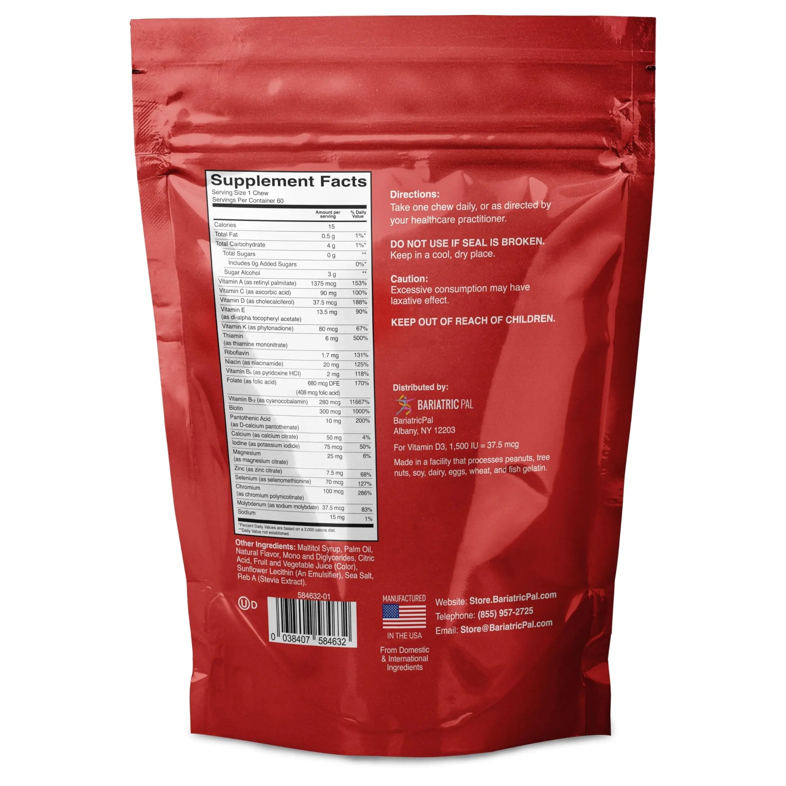 BariatricPal Iron-Free Multivitamin Soft Chew - Fruit Punch (60 Count) BariatricPal buy supplements canada
