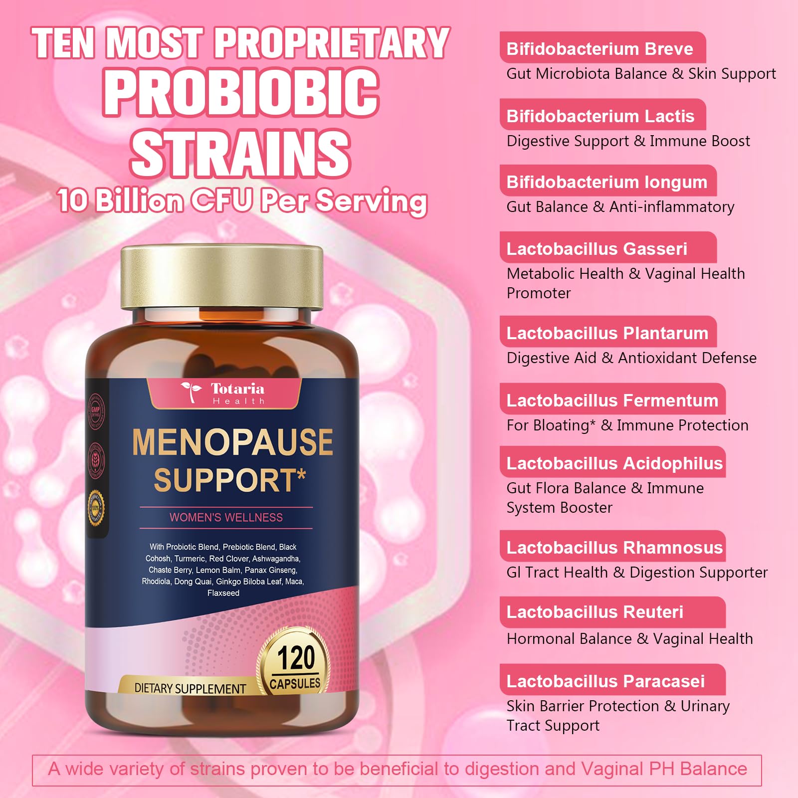 40-in-1 Menopause Supplements for Women, Multibenefit & Complete Black Cohosh for Hot Flashes, Night Sweats & Hormone Balance, w/ Probiotics, DIM, Vitex, Dong Quai, Red Clover and More, 120 Vegan Caps Totaria buy supplements canada