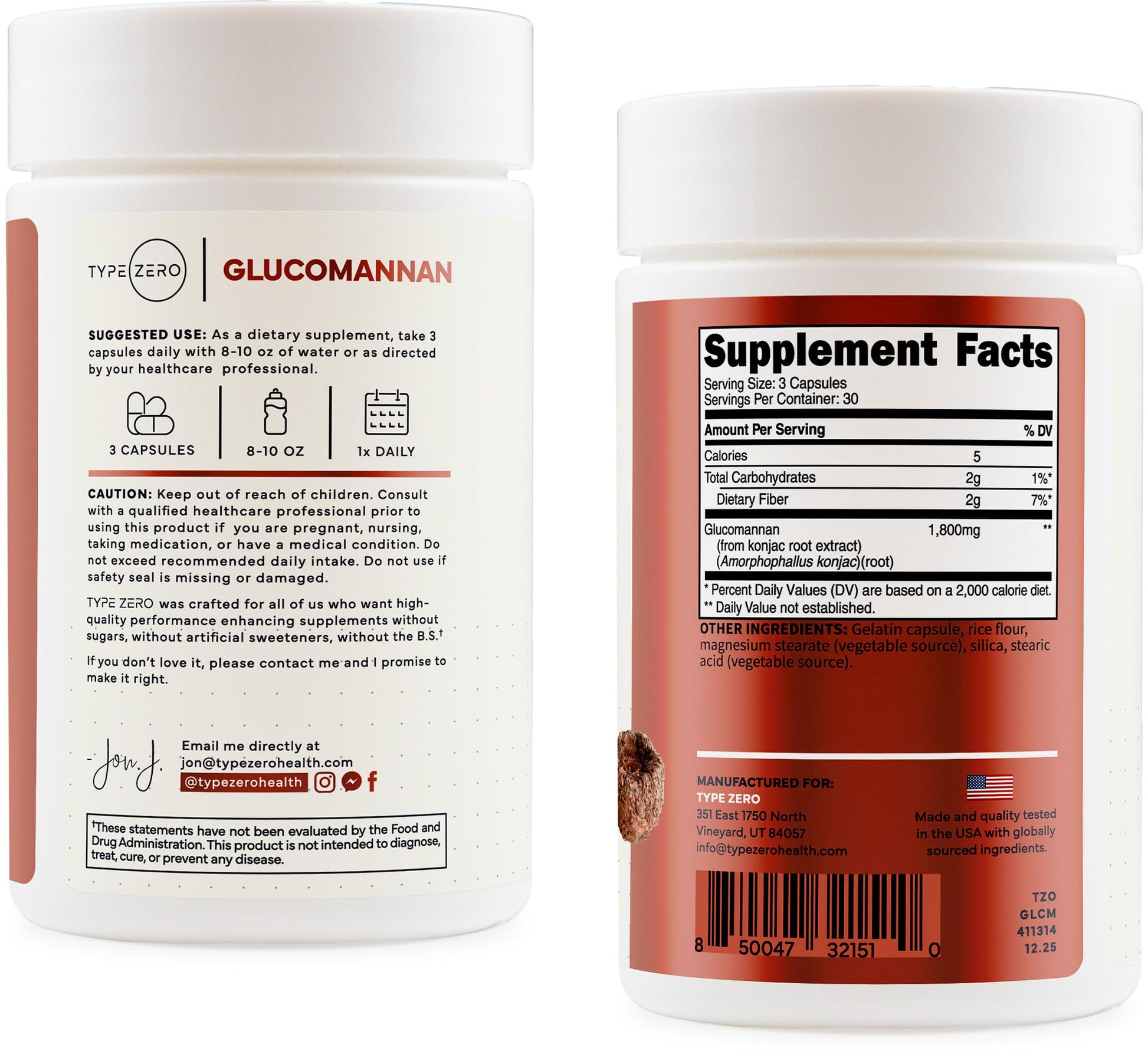Type Zero Clean Glucomannan Konjac Root Extract (90 Capsules)(1,800 MG Per Serving) - 30 Servings, Non-GMO, Gluten Free Type Zero buy supplements canada