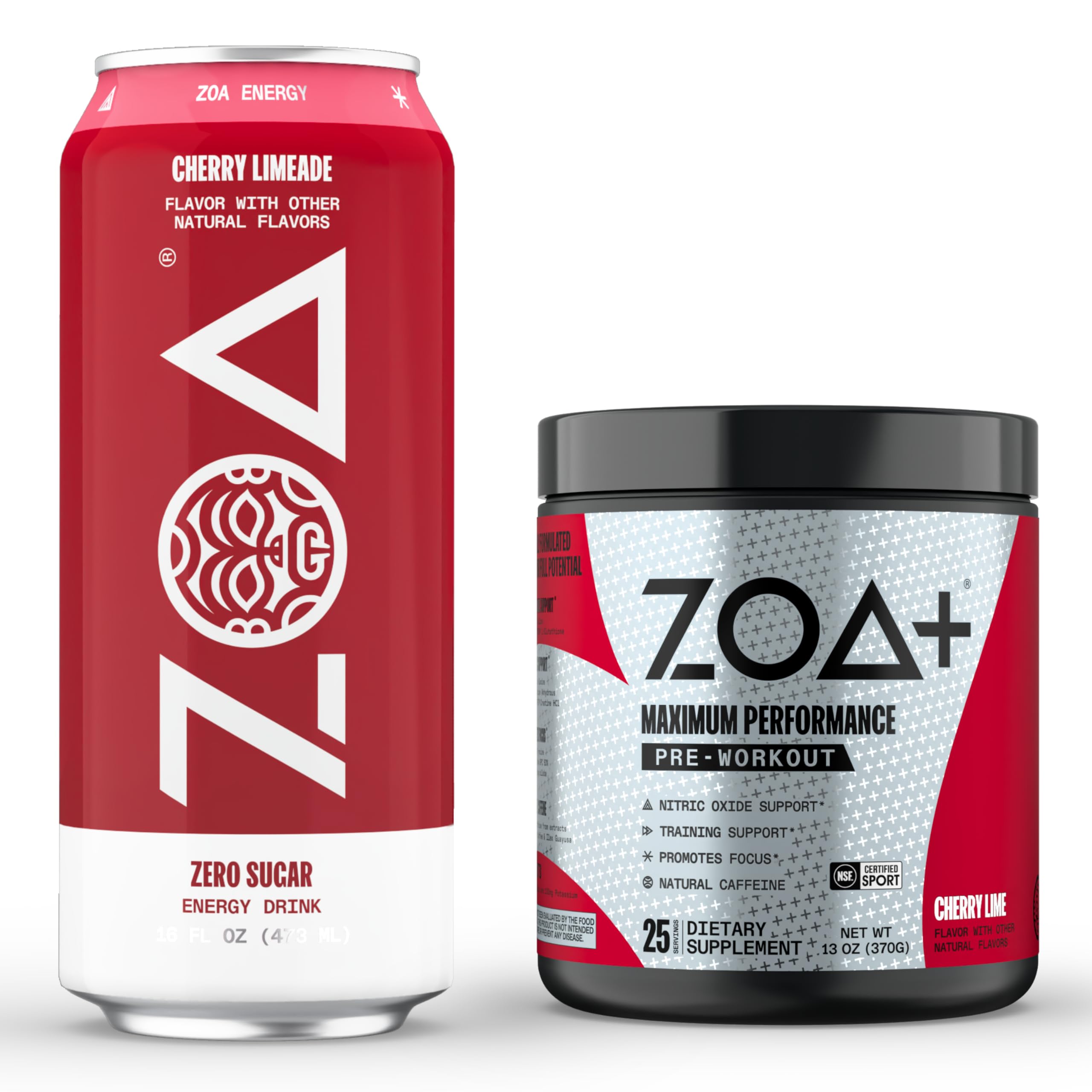 ZOA Energy Drink & Pre-Workout Powder Bundle, Cherry Limeade ZOA buy supplements canada