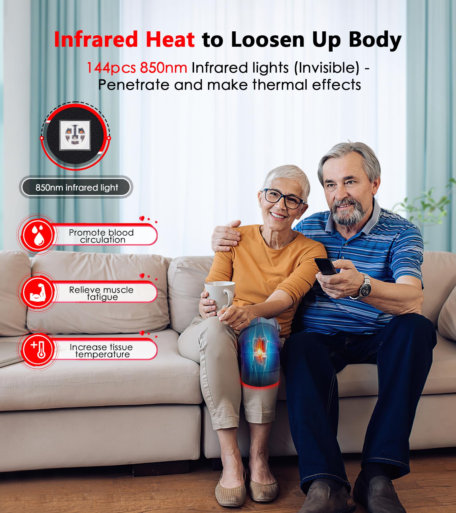 Red Light Therapy for Knee, Infrared Red Light Therapy Device Wrap Belt with 660nm Red Light RUISQM buy supplements canada