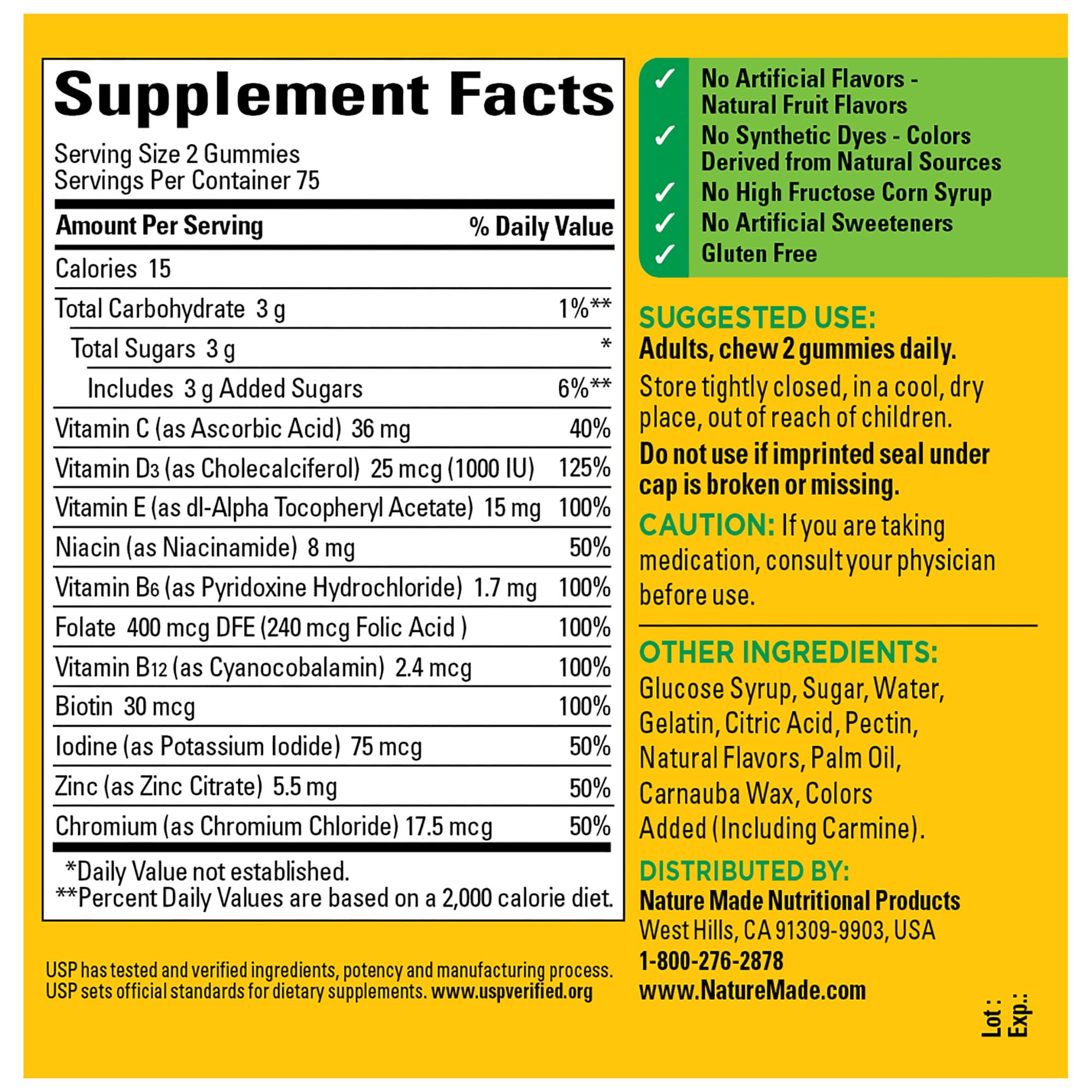 Nature Made Multivitamin Gummies, Mens & Womens Gummy Vitamins & Minerals, Adult Multivitamin Gummy Nature Made buy supplements canada