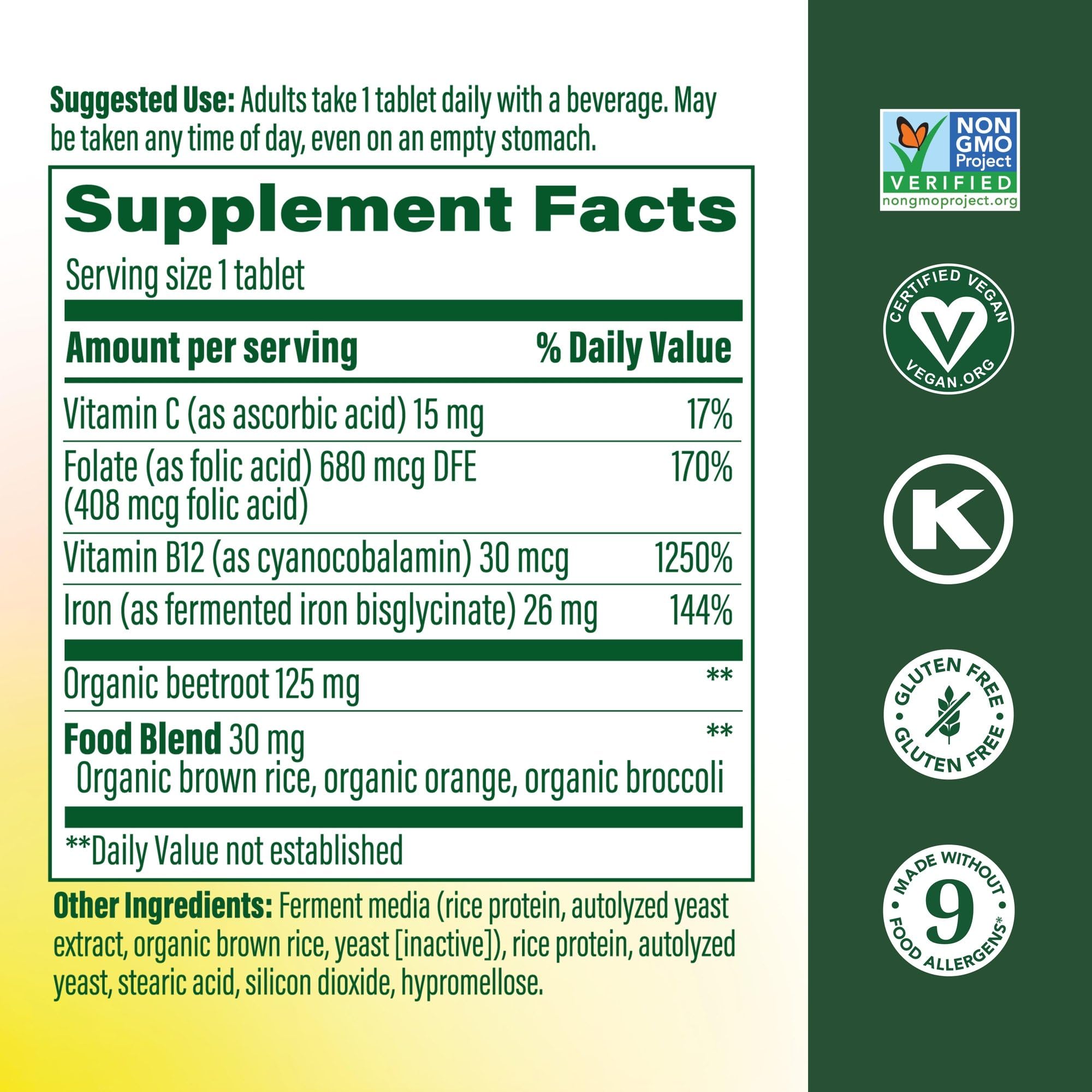 MegaFood Blood Builder Iron Supplement for Women & Men - Increase Iron Levels Without Side Effects - Combats Fatigue - with Vitamin B12, Folic Acid MegaFood buy supplements canada