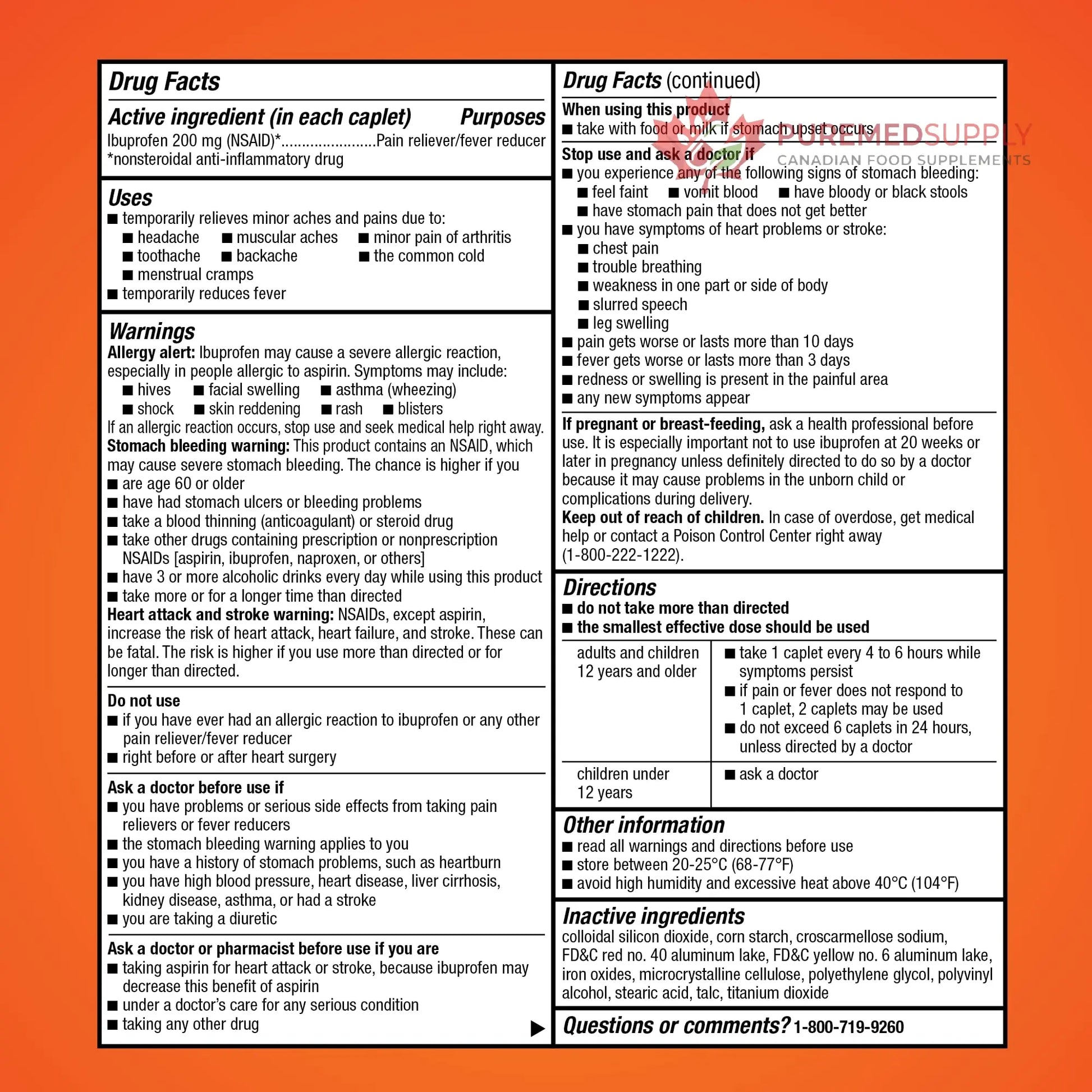 Amazon Basic Care Ibuprofen Tablets, 200 mg, Pain Reliever/Fever Reducer for Headache, Backache, Menstrual Pain and Body Aches, 100 Count Amazon Basic Care buy supplements canada