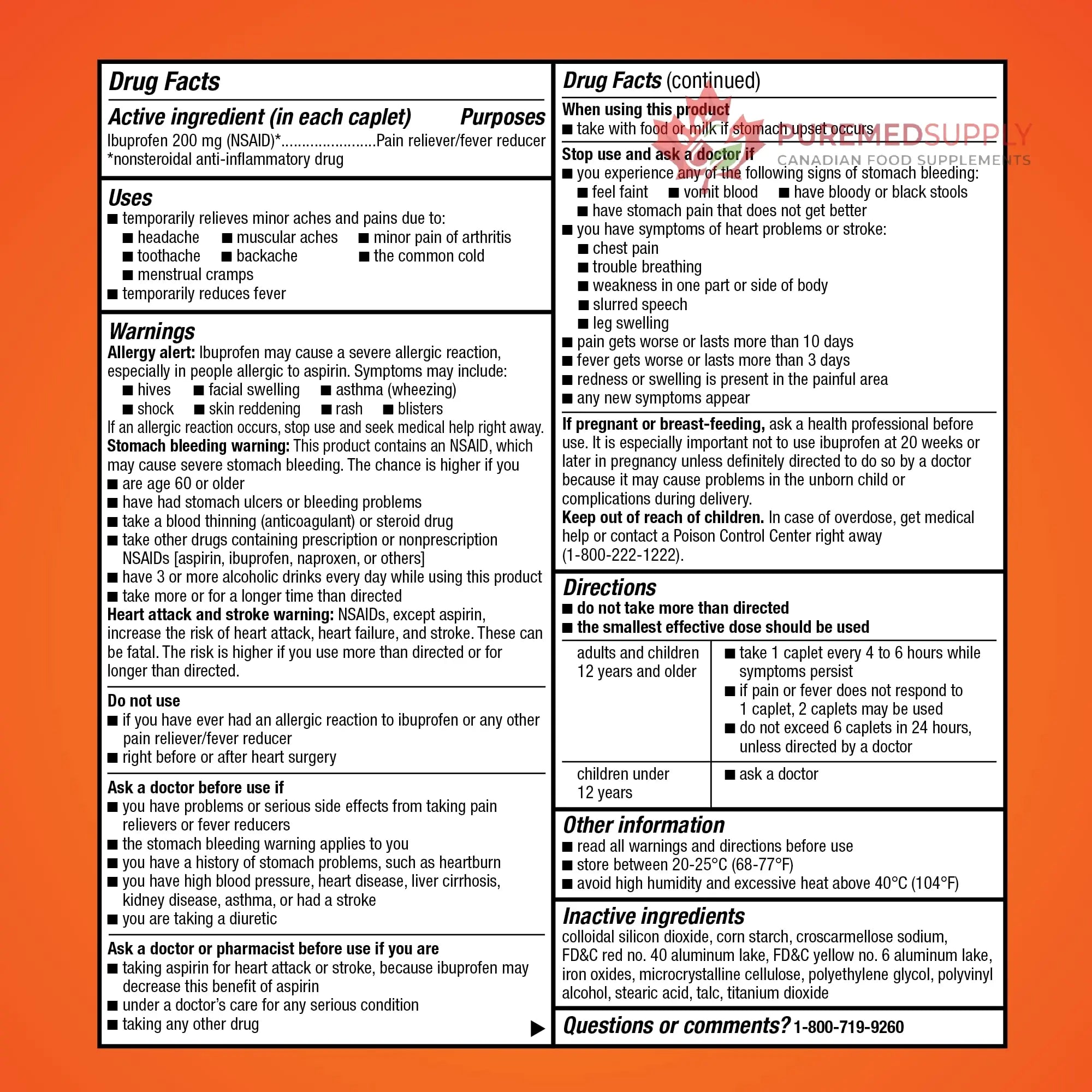 Amazon Basic Care Ibuprofen Tablets, 200 mg, Pain Reliever/Fever Reducer for Headache, Backache, Menstrual Pain and Body Aches, 100 Count Amazon Basic Care buy supplements canada