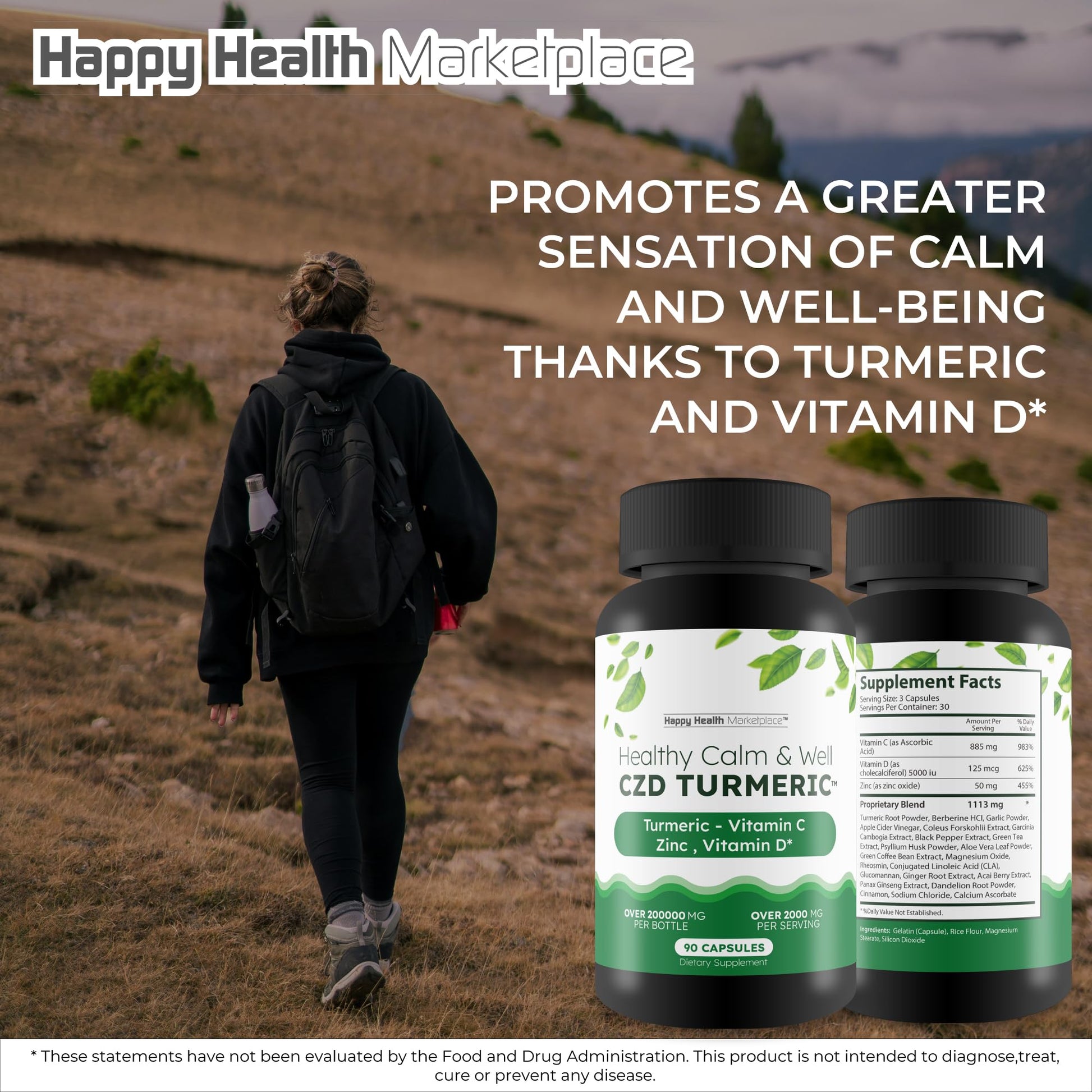 Healthy Calm & Well CDZ Gummies Capsules - Our Best CDZ Supplement Vitamin C D and Zinc - Turmeric Vitamin C D Zinc Magnesium - Our Best Calmwell Cdc Gummies Capsules Zinc Vitamin C Vitamin D Turmeric Happy Health Marketplace buy supplements canada