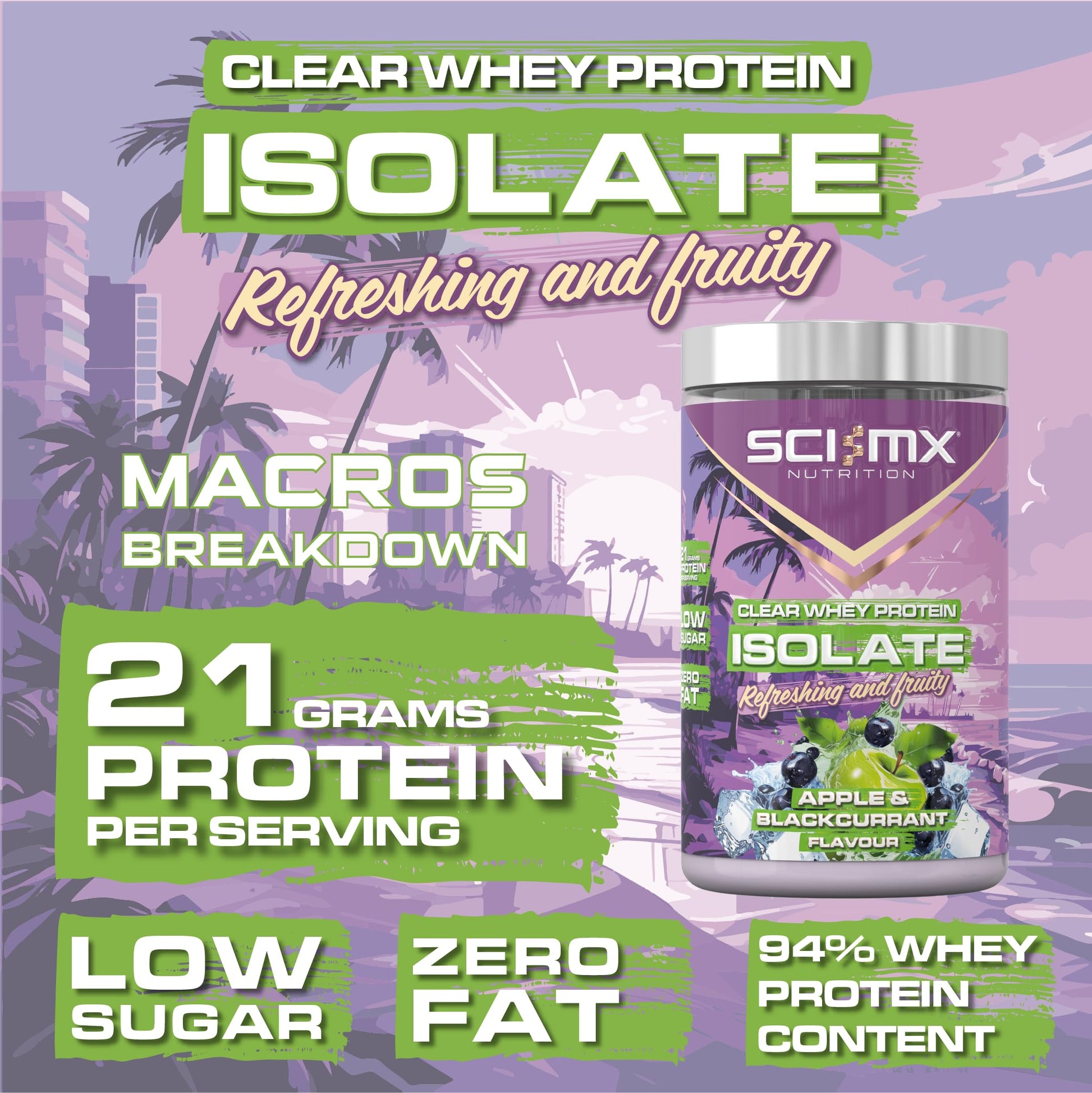 SCI-MX Clear Whey Isolate Protein - Apple and Blackcurrant Flavour - Lean Potein Formula for Muscle Growth SCI-MX buy supplements canada