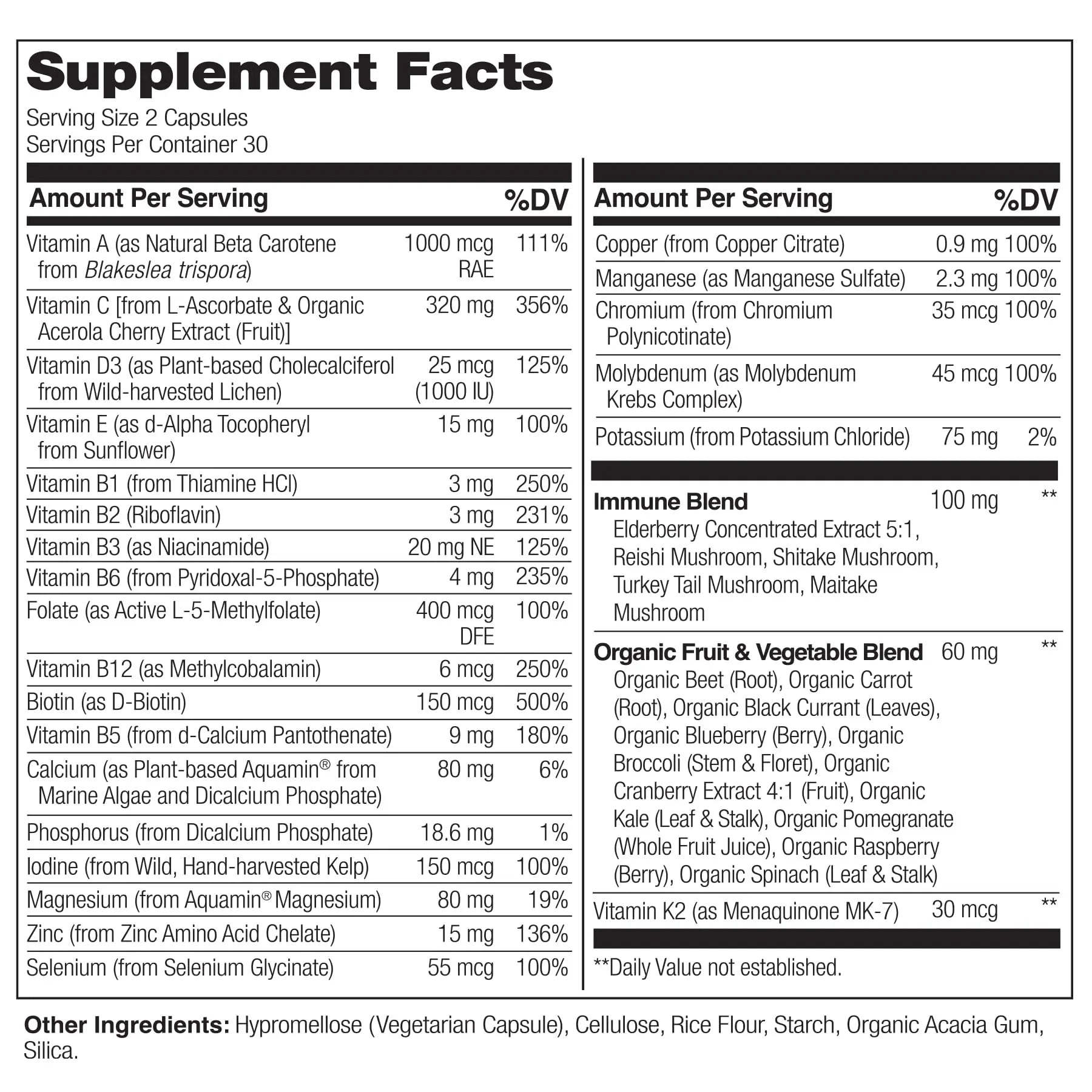 NATURELO Whole Food Multivitamin + Immune Blend with Elderberry & Mushrooms - Complete Multivitamin with Extra Immune Support NATURELO buy supplements canada