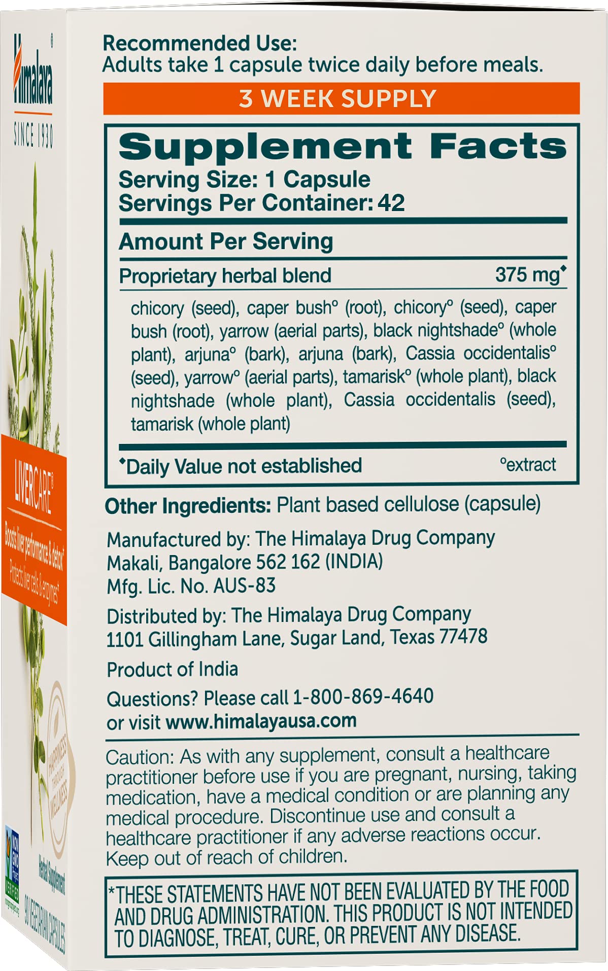 Himalaya LiverCare for Total Liver Support, Cleanse and Detox, Protects Cells & Enzymes Himalaya buy supplements canada