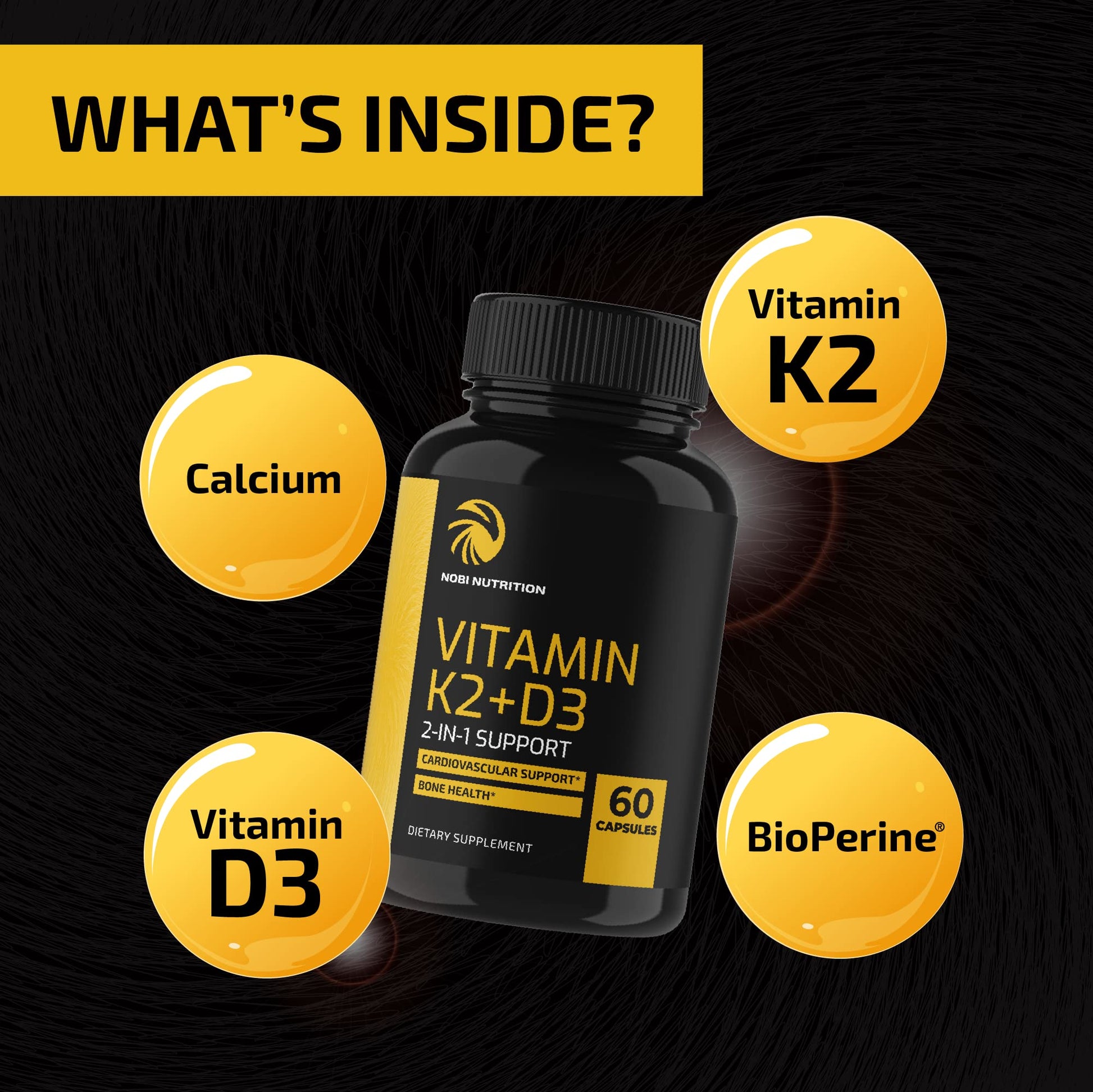 Vitamin D3 K2 5000 IU for Immune System, Strong Bones & Teeth Support | Vitamin D3 Nobi Nutrition buy supplements canada