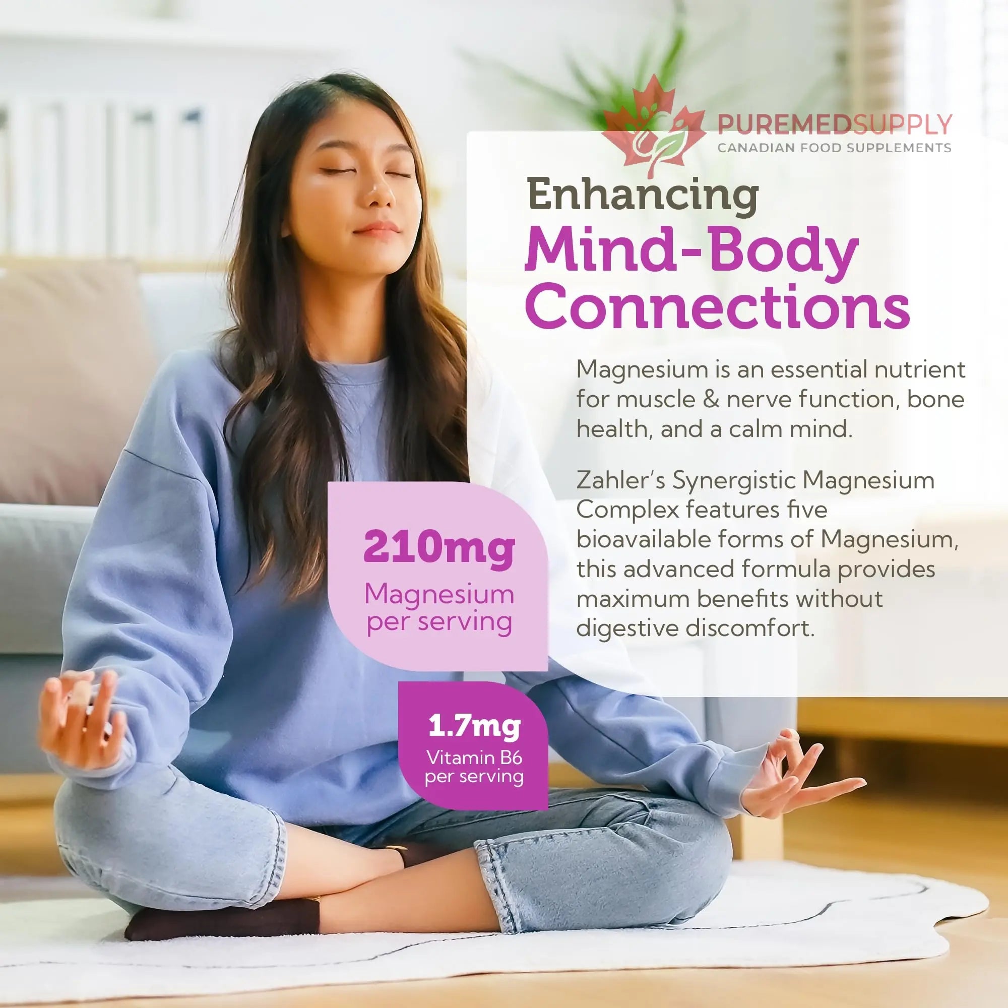 Zahler Magnesium Complex Supplement - Multi Magnesium Supplement Blend with Magnesium Glycinate, Malate, Aspartate, Taurinate and Oxide Plus Vitamin B6 - Bone Nerve Heart & Muscle Health (60 Capsules) Zahler buy supplements canada