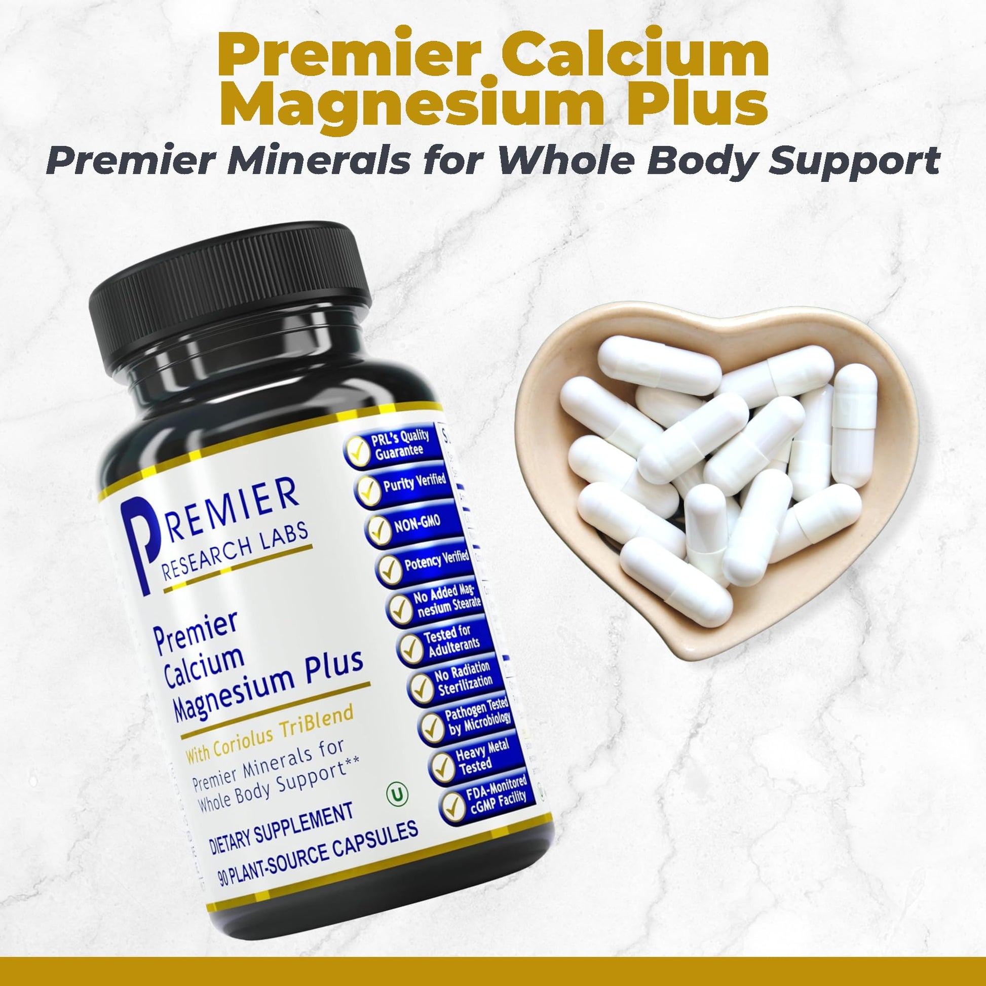 Premier Research Labs Calcium Magnesium Plus - Calcium Magnesium Supplement, Calcium Supplement for Bone Health, with Mushroom Complex - Reishi & Lions Mane - 90 Vegetarian Capsules Premier Research Labs buy supplements canada