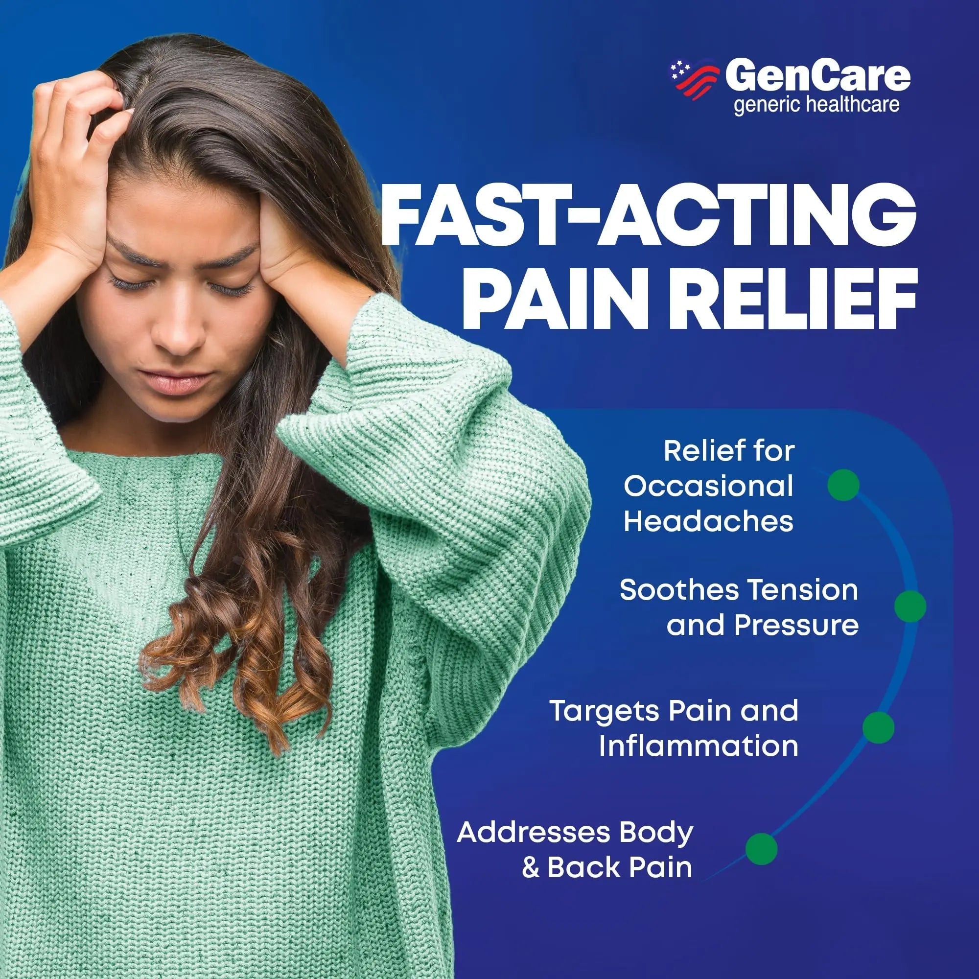 GenCare - Headache Relief Acetaminophen with Aspirin (NSAID) & Caffeine (300 Caplets) Value Pack | Head Pain, Muscle Aches, Back Pain & Body | Generic ExcedrEn Extra Strength GenCare buy supplements canada