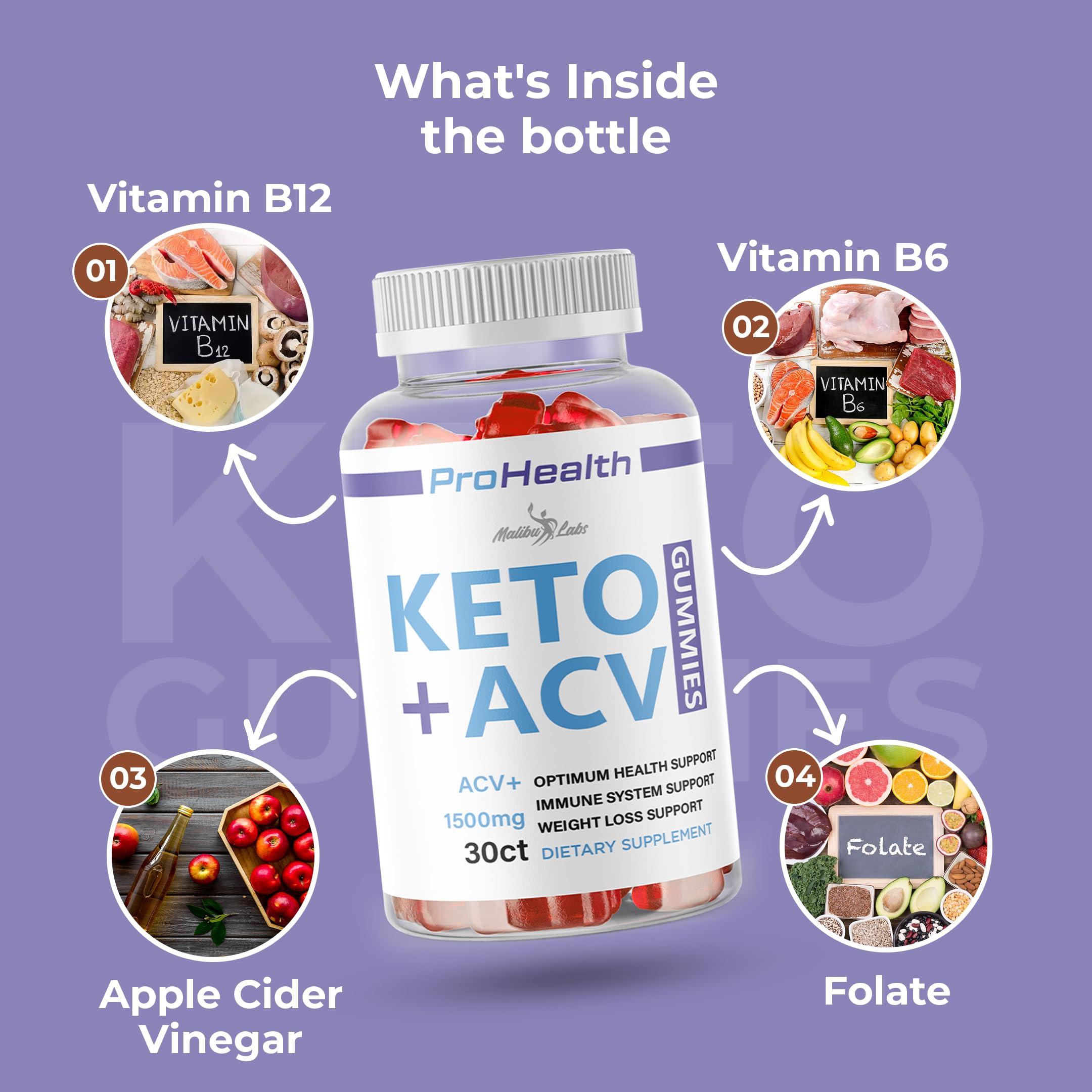 prohealth Keto acv Gummies - 1500mg Once a Day Keto, Strong Time Released Advanced Malibu Labs buy supplements canada
