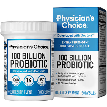 Physician's CHOICE 100 Billion Advanced Probiotic - 16 Strains + Organic Prebiotics - Digestive & Gut Health - Supports Occasional Constipation, Diarrhea, Gas & Bloating - Probiotics for Women & Men Physician's CHOICE buy supplements canada