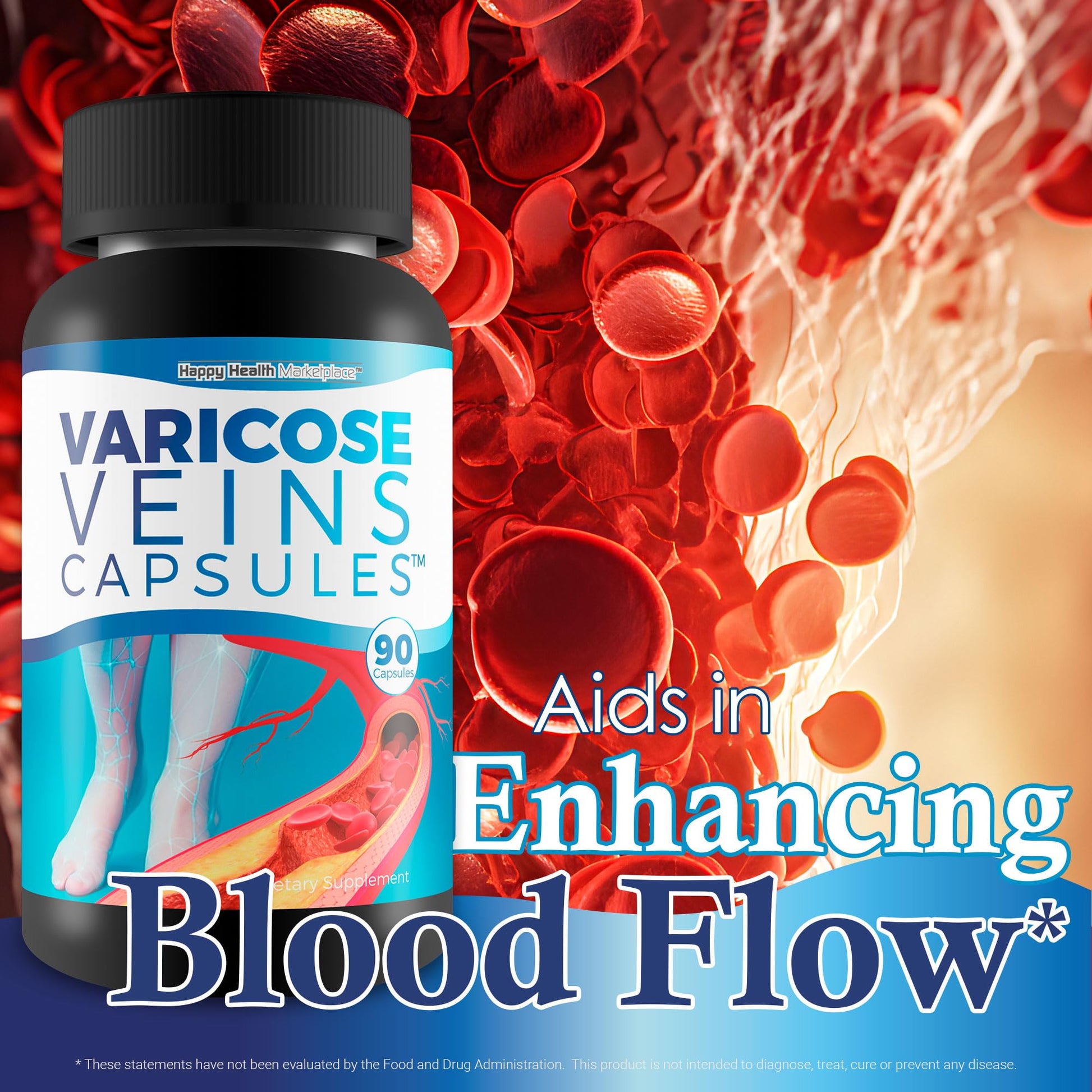 Varicose Veins Capsules - Our Best Natural Varicose Veins Treatment - Varicose Vein Supplement Anti Varicose Veins Women - Herbal Varicose Veins Treatment for Legs - Herbal Remedies for Varicose Veins Happy Health Marketplace buy supplements canada