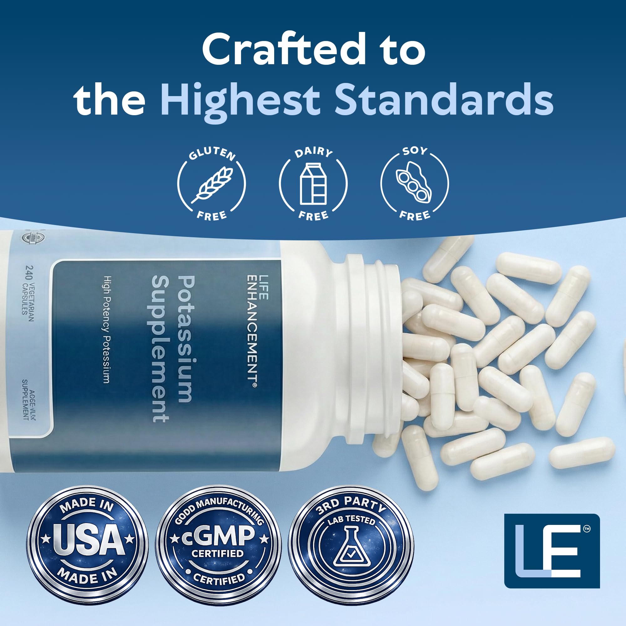 Life Enhancement High Potency 1020 mg Potassium Supplement for Muscle, Brain & Bone Health - No Additives High Absorption Elemental Potassium Supplement Life Enhancement buy supplements canada