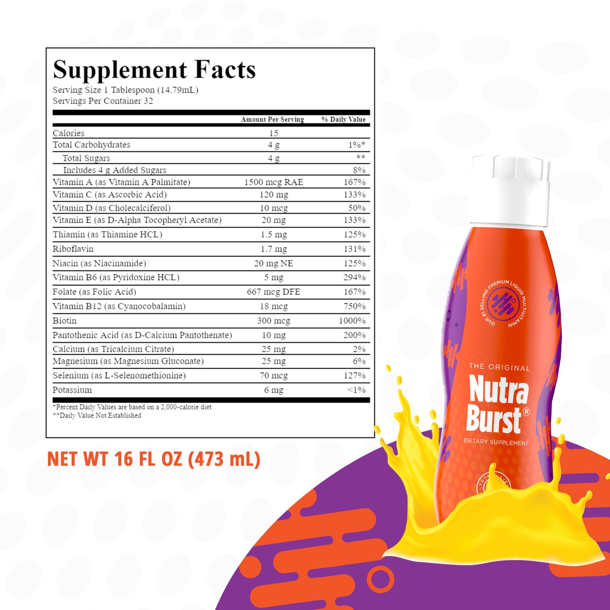 Total Life Changes NutraBurst - Liquid Multivitamin, Daily Nutritional Support, Packed with Essential Vitamins and Minerals, 16 fl. oz NUTRA BURST buy supplements canada