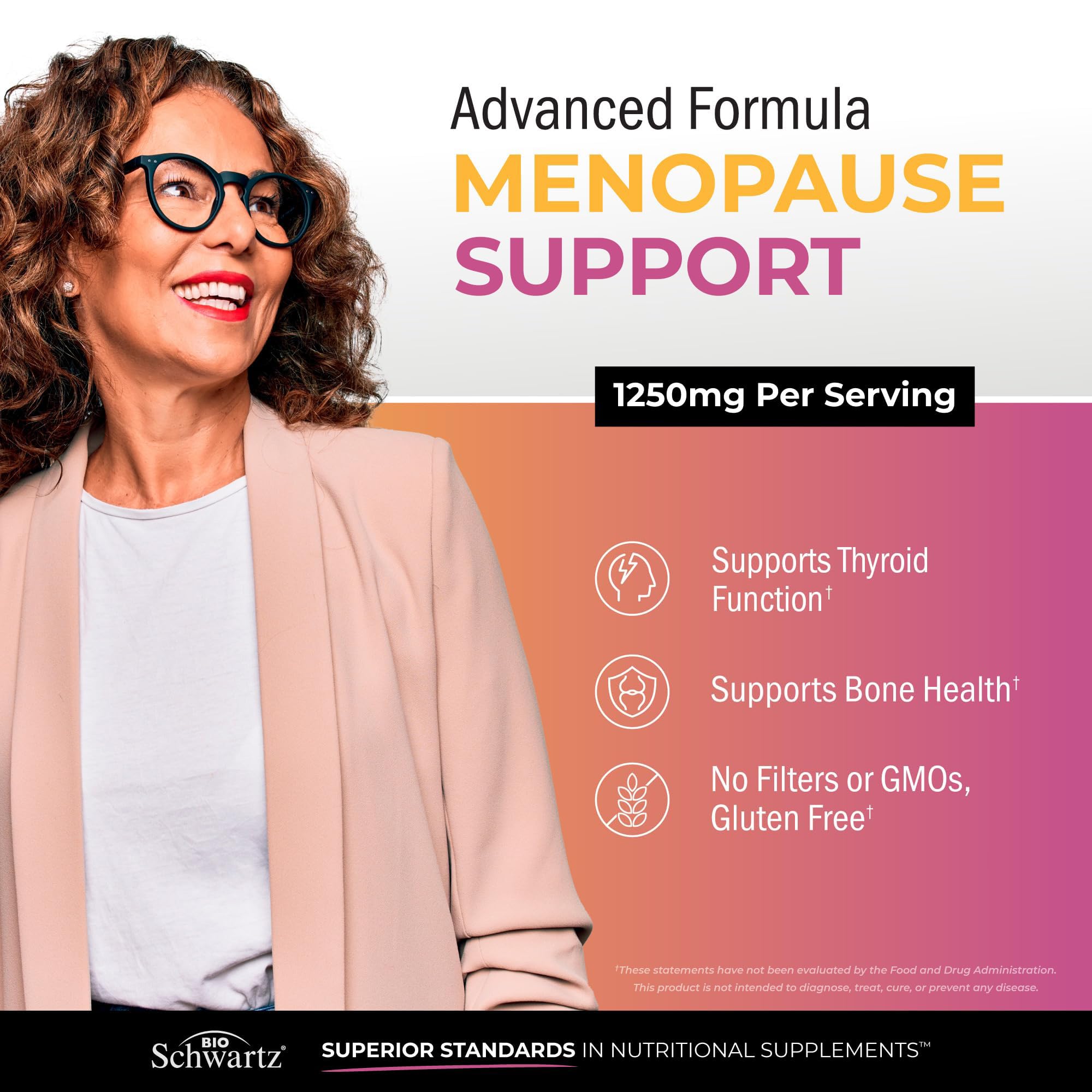 Herbal Menopause Support for Women - Supports Healthy Mood and Balance with Milk Thistle Chasteberry Black Cohosh Red Clover Turmeric Ginger - Menopause Supplements for Women - 60 Veggie Capsules BioSchwartz buy supplements canada
