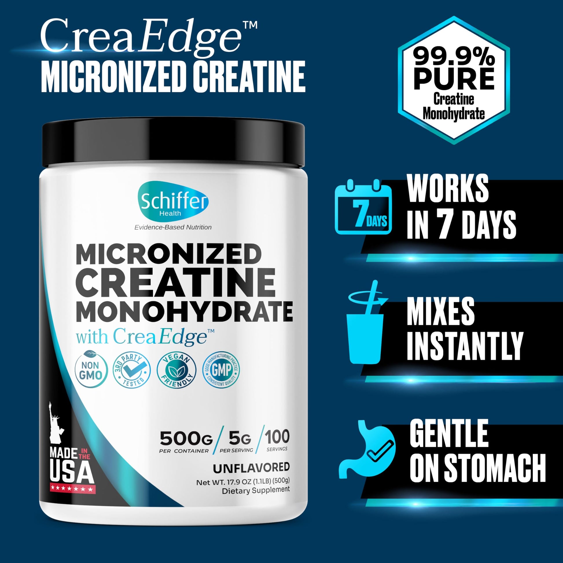 Creatine Monohydrate Powder 500g – Supports Muscle Growth, Strength & Cognitive Function*, 5g per Serv - 100 Servings, Pure Micronized Creatine for Enhanced Performance, Unflavored, 17.9 oz SCHIFFER HEALTH buy supplements canada