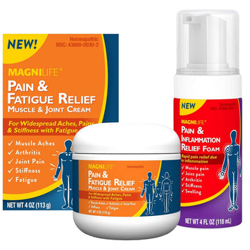MagniLife Pain & Fatigue Relief Cream 4 oz Pain & Inflammation Relief Foam 4 oz. Natural Joint & Muscle Pain Relief Bundle for Shoulders, Back, Knees, Arthritis, Stiffness & Soreness MagniLife buy supplements canada