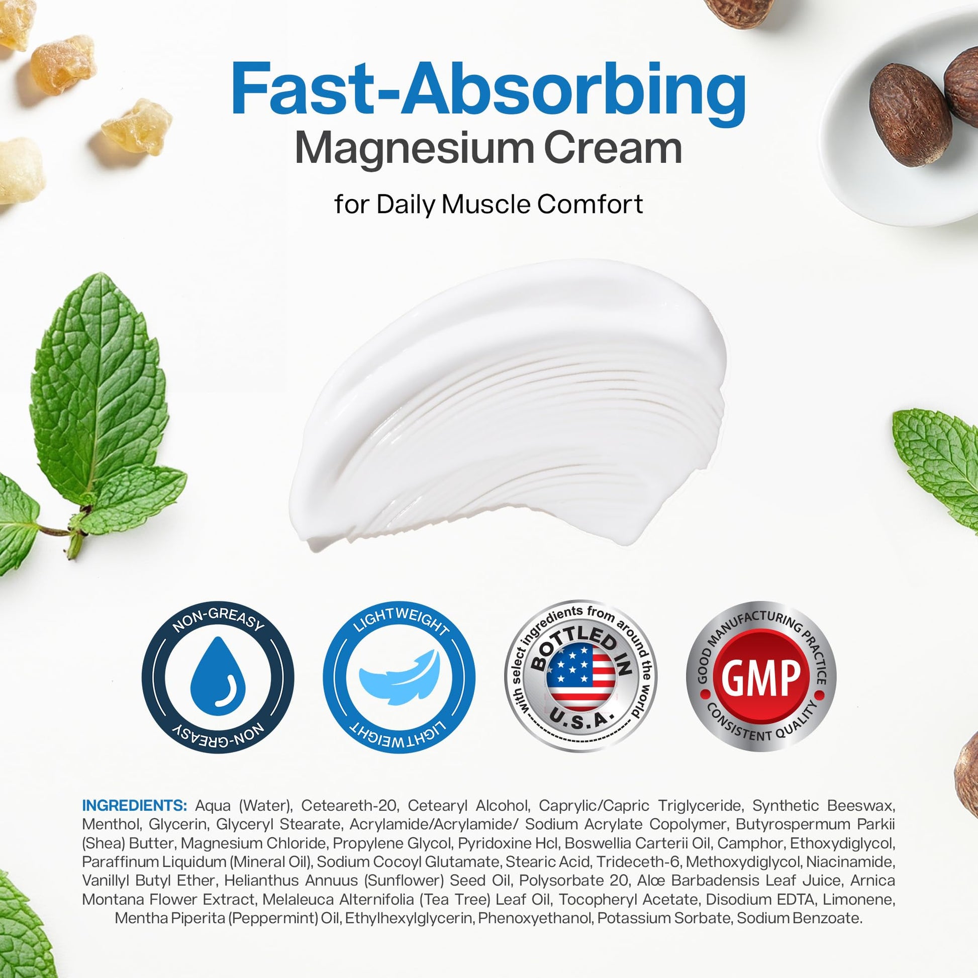 Magnesium Freeze - Topical Magnesium Cream with Niacinamide for Joints, Low Back, Sciatic Nerve, Knee, Hip, & Foot - Fast Acting Cooling Formula - Lightweight, Non-Greasy - 4oz OsteoShield buy supplements canada