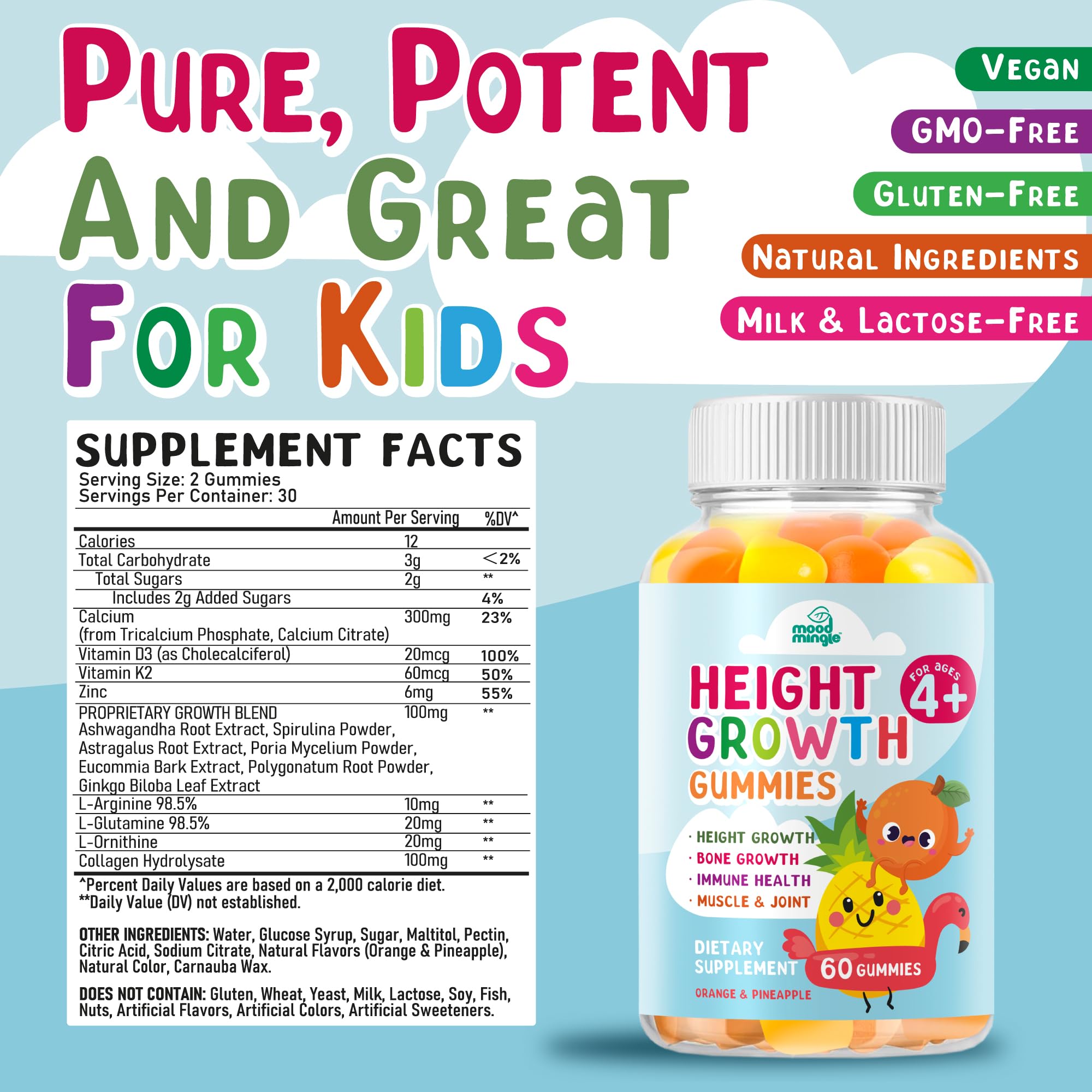 Height Growth Gummies Supplement - Kids Teens Height Increaser Maximizer Grow Taller Vitamins Mood Mingle buy supplements canada