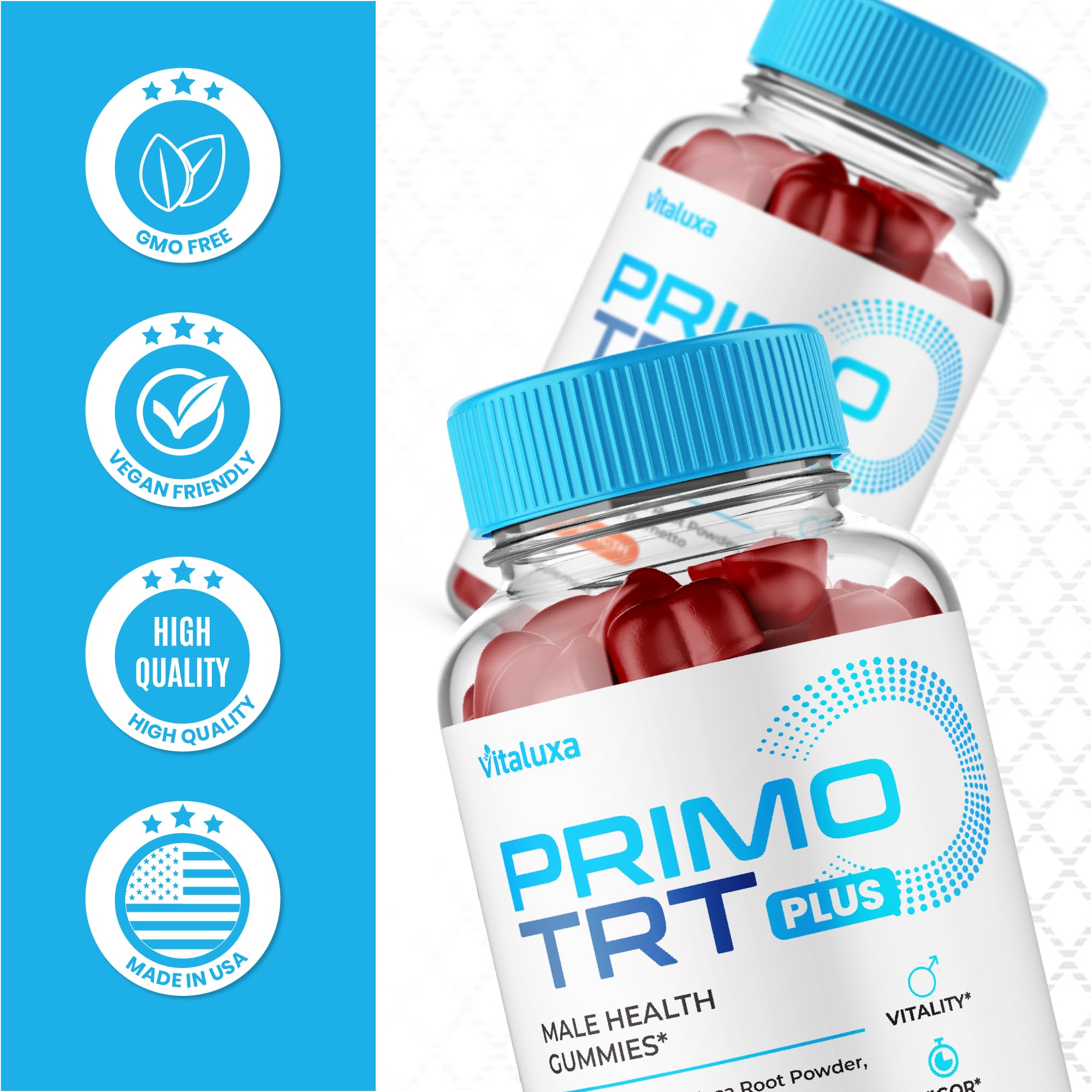 (2 Pack) Primo TRT Gummies, Primo TRT Advanced Performance Blend Supplement, PrimoTRT Try Prime Gomitas Maximum Strength for Males Support for Overall Health Wellness All Natural Ingredients (120 Ct) Vitaluxa buy supplements canada