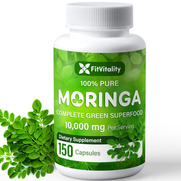 Moringa Capsules| Moringa Oleifera |10,000mg| 150 Capsules| 100% Pure| Non-GMO FitVitality buy supplements canada