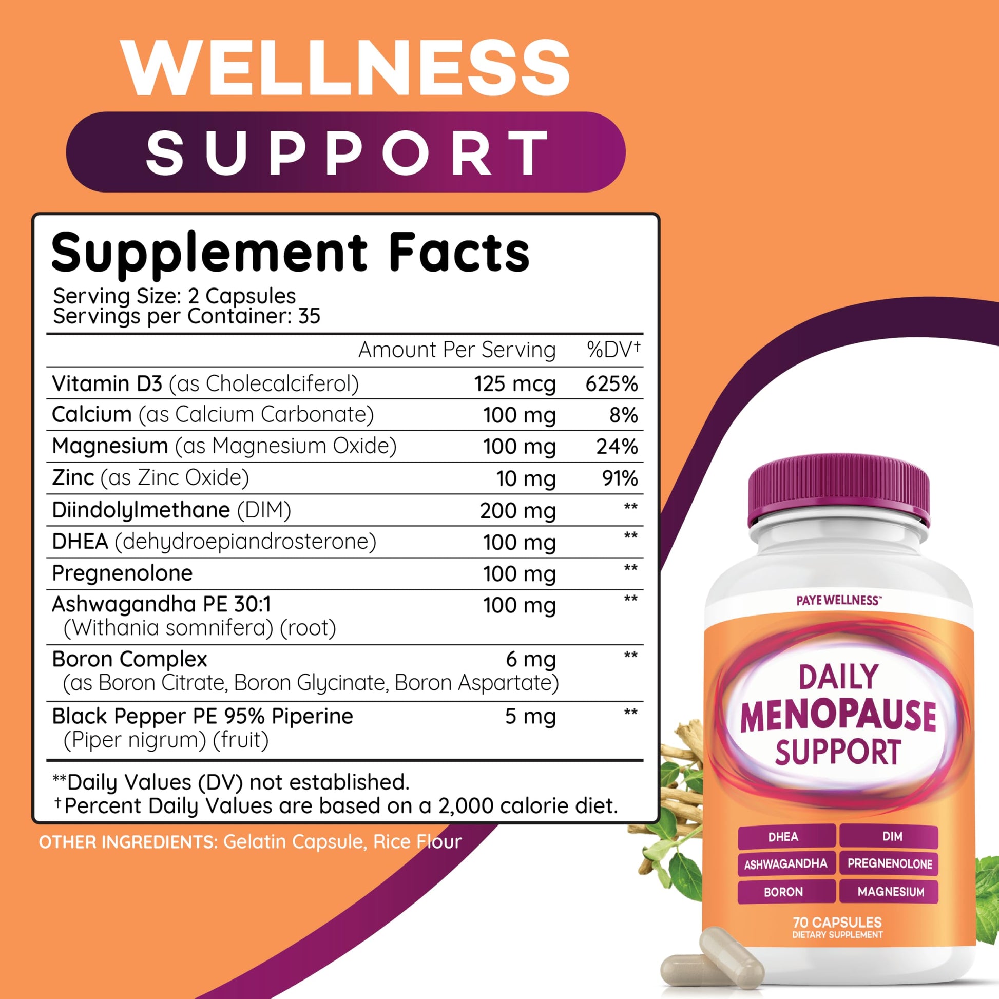 Menopause and Perimenopause Supplement for Women 10-1 Relief Formula for Hot Flashes, Night Sweats, Mood, Energy & Hormone – DIM, Ashwagandha, Vitamin D, DHEA, Zinc, Magnesium 2-Pack, 140 Capsules PAYÉ buy supplements canada