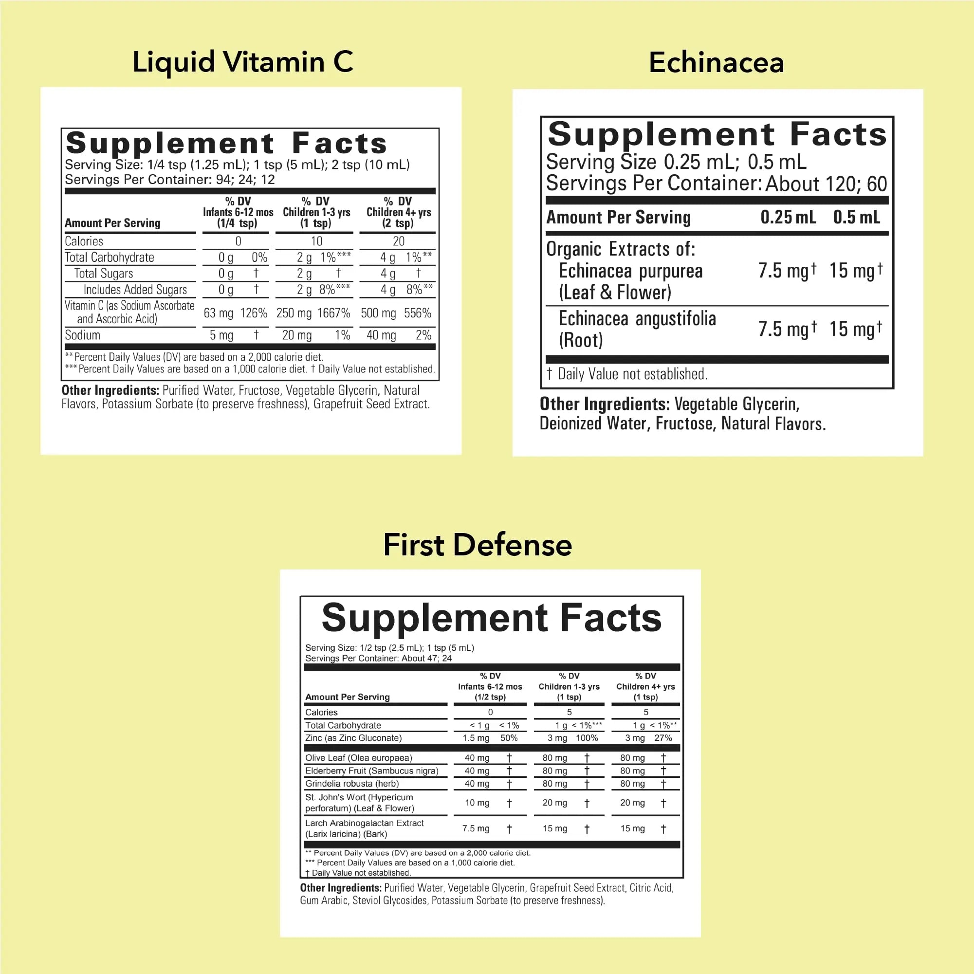 CHILDLIFE ESSENTIALS Immune Support 3-Pack - Liquid Vitamin C, First Defense, and Echinacea - Immune Boosting Supplements CHILDLIFE ESSENTIALS buy supplements canada