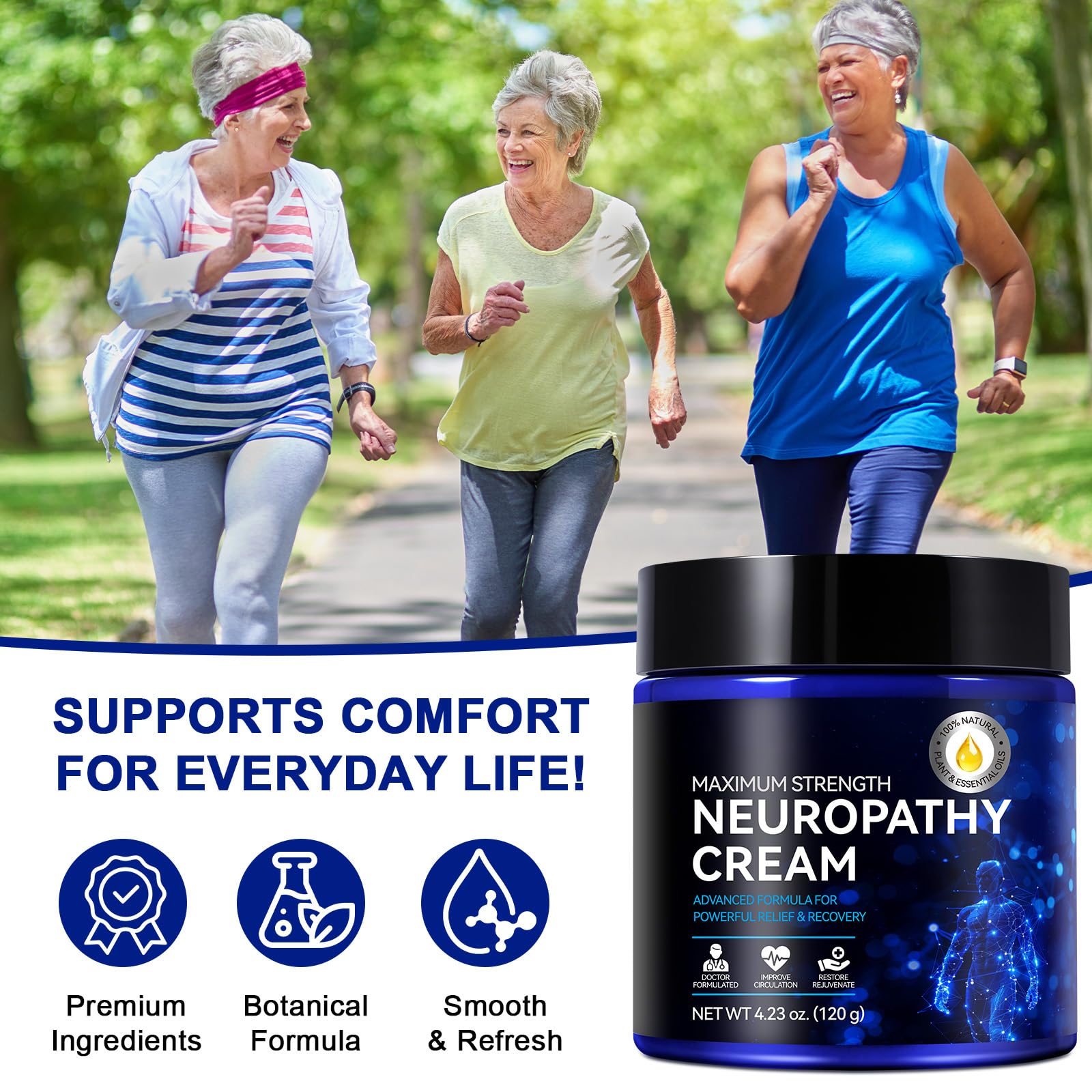 Neuropathy Cream for Feet, Legs & Hands – Lightweight, Plant-Based Formula with Cooling Comfort, 4 oz CFXYHNOX buy supplements canada