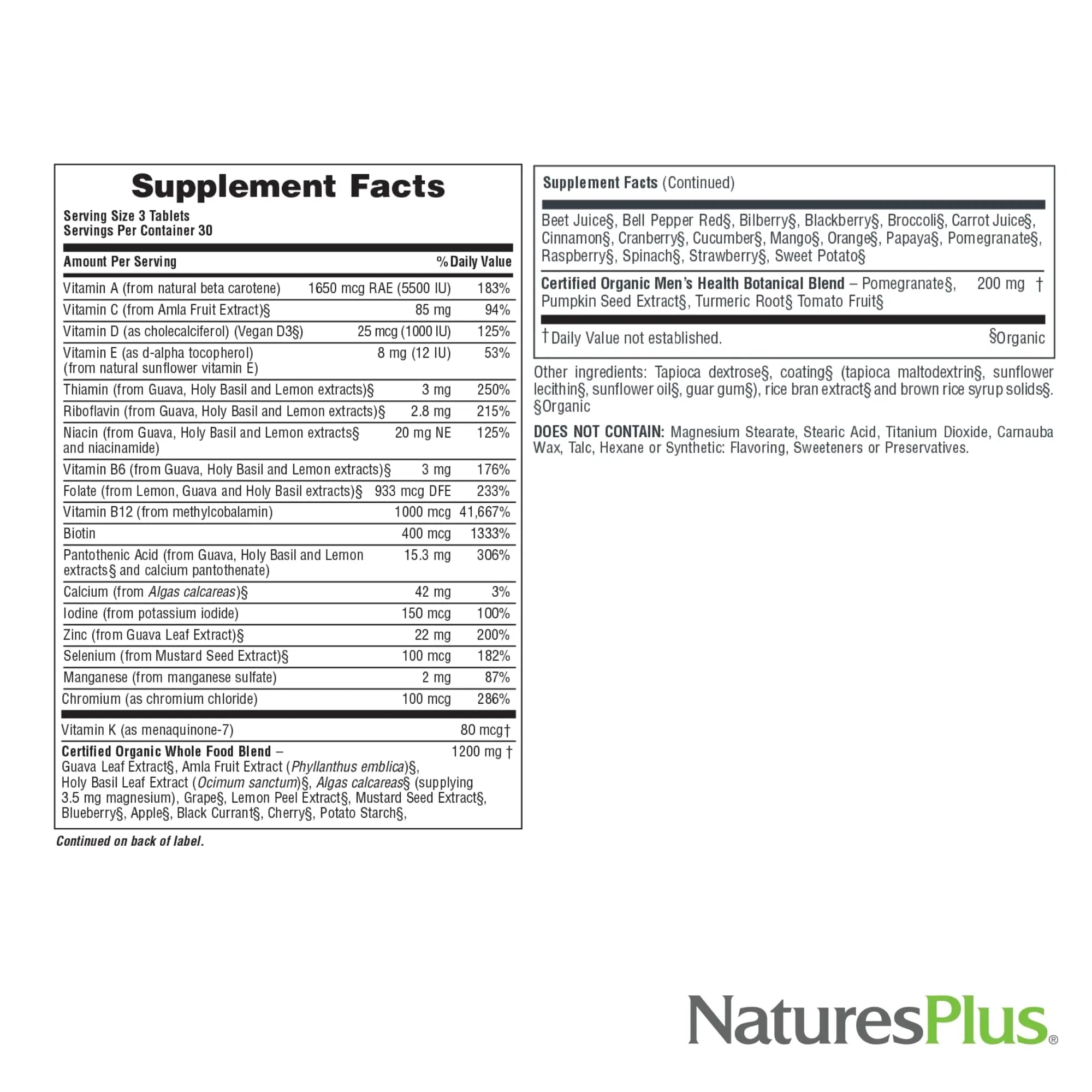 NaturesPlus Source of Life Garden Men’s Multivitamin - 90 Tablets - Supports Energy & Healthy Immune System Nature's Plus buy supplements canada