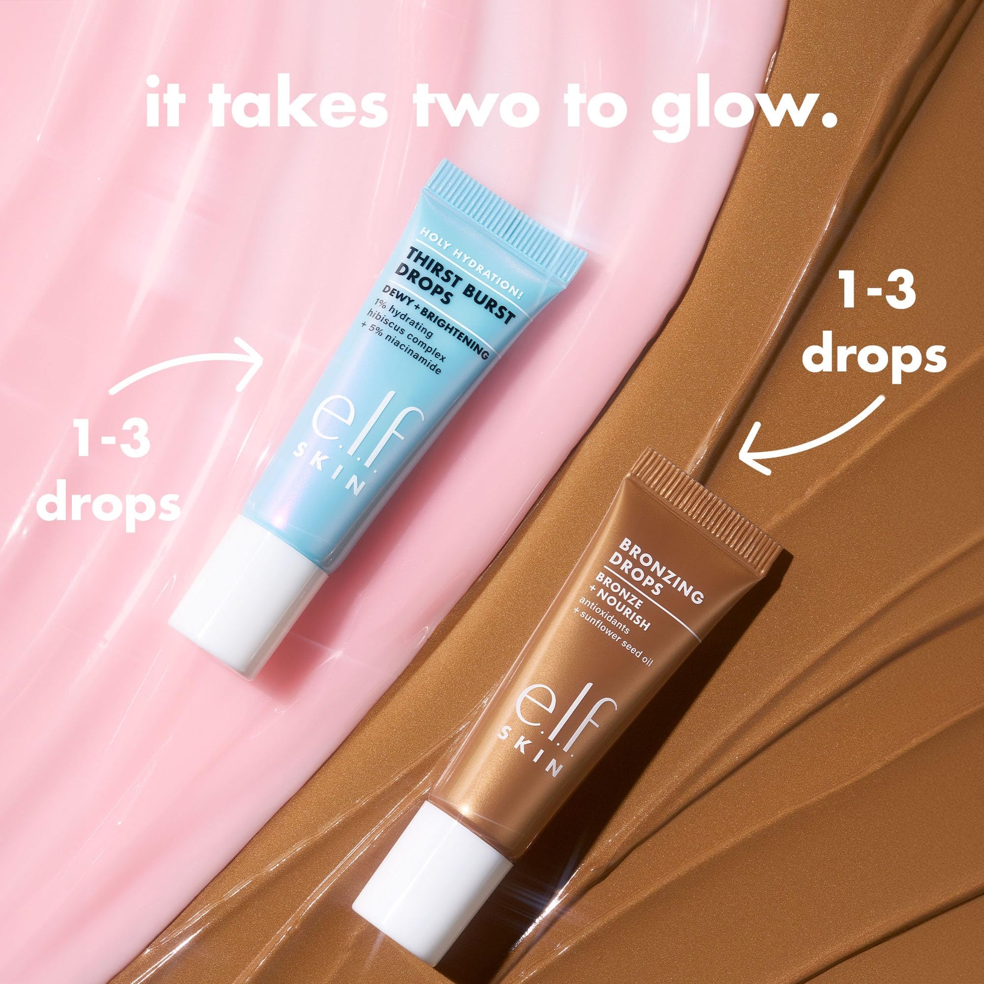 e.l.f. SKIN The Hottest Drops Duo, Holy Hydration! Thirst Burst & Bronzing Skincare Set, For A Dewy, Sun-Kissed Look, Vegan & Cruelty-Free e.l.f. buy supplements canada