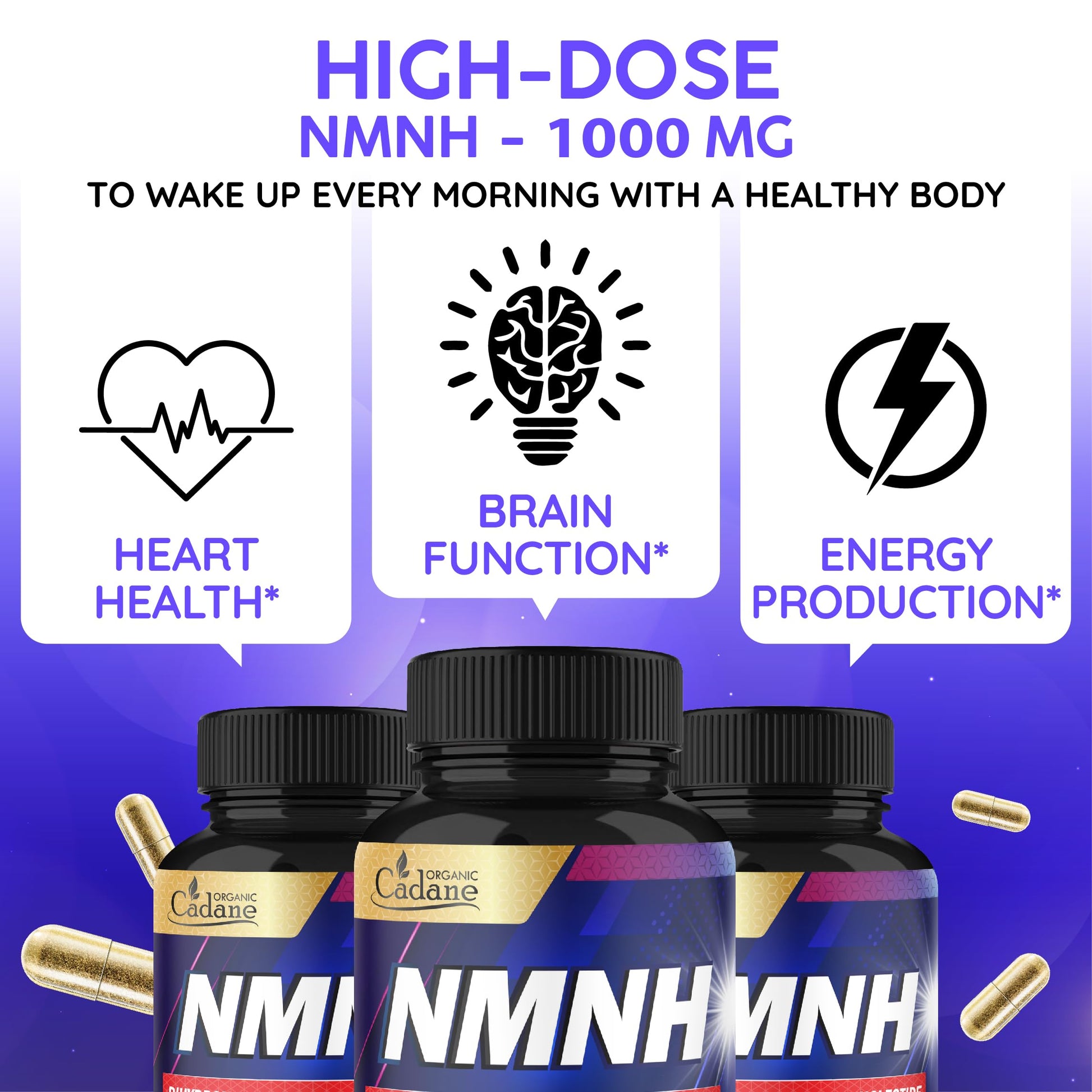Cadane NMNH Supplement | Support Energy & Healthy Aging | Dihydronicotinamide Mononucleotide | Non-GMO – 60 Capsules – 30-Day Organic Cadane buy supplements canada