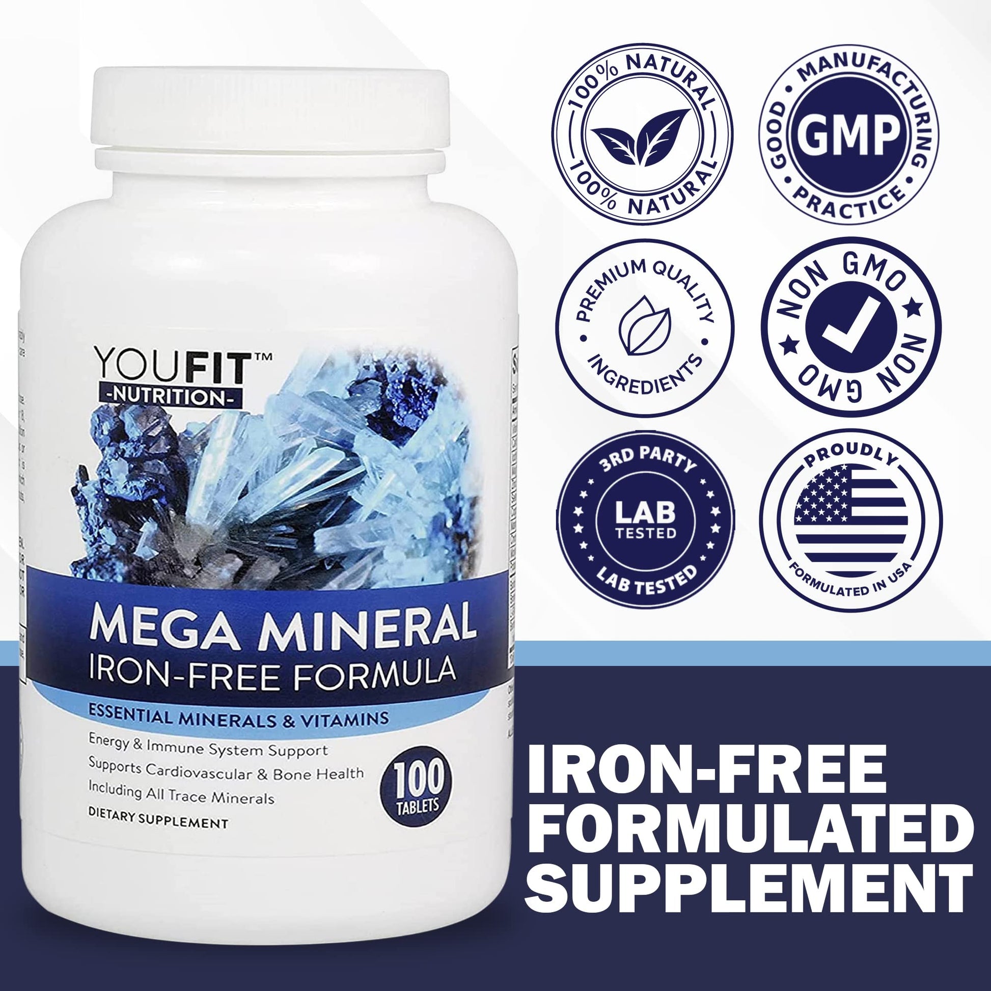 Mega Minerals Supplement by Youfit Nutrition | Trace Minerals | Premium Formula with Source of Minerals and Immune Health Support | Iron Free | All in One YouFit Nutrition buy supplements canada