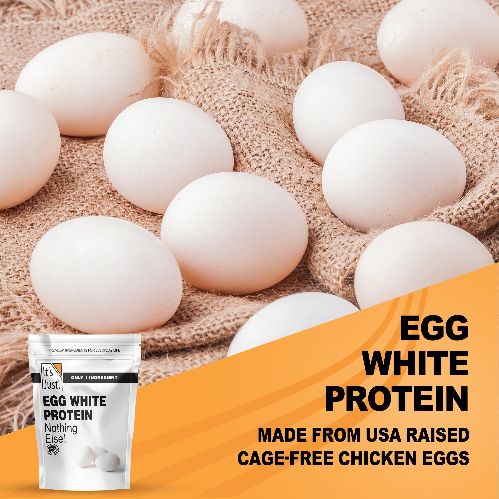 It's Just! - Egg White Protein Powder, Made in USA from Cage-Free Eggs, Dried Egg Whites (Unflavored, 8oz) It's Just! buy supplements canada