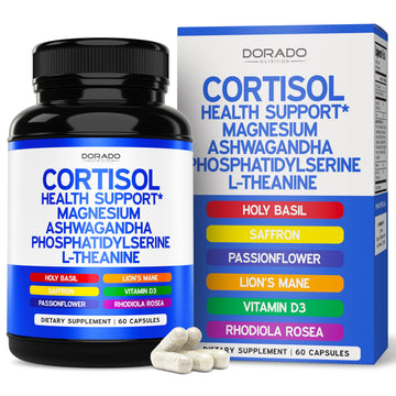 Cortisol Supplements for Women & Men with 14 in1 Blend (Magnesium, Ashwagandha, L Theanine & More) Healthy Cortisol Balance & Calm Mood Support - Third Party Tested, Non GMO, USA Made - 60 Count DORADO NUTRITION buy supplements canada