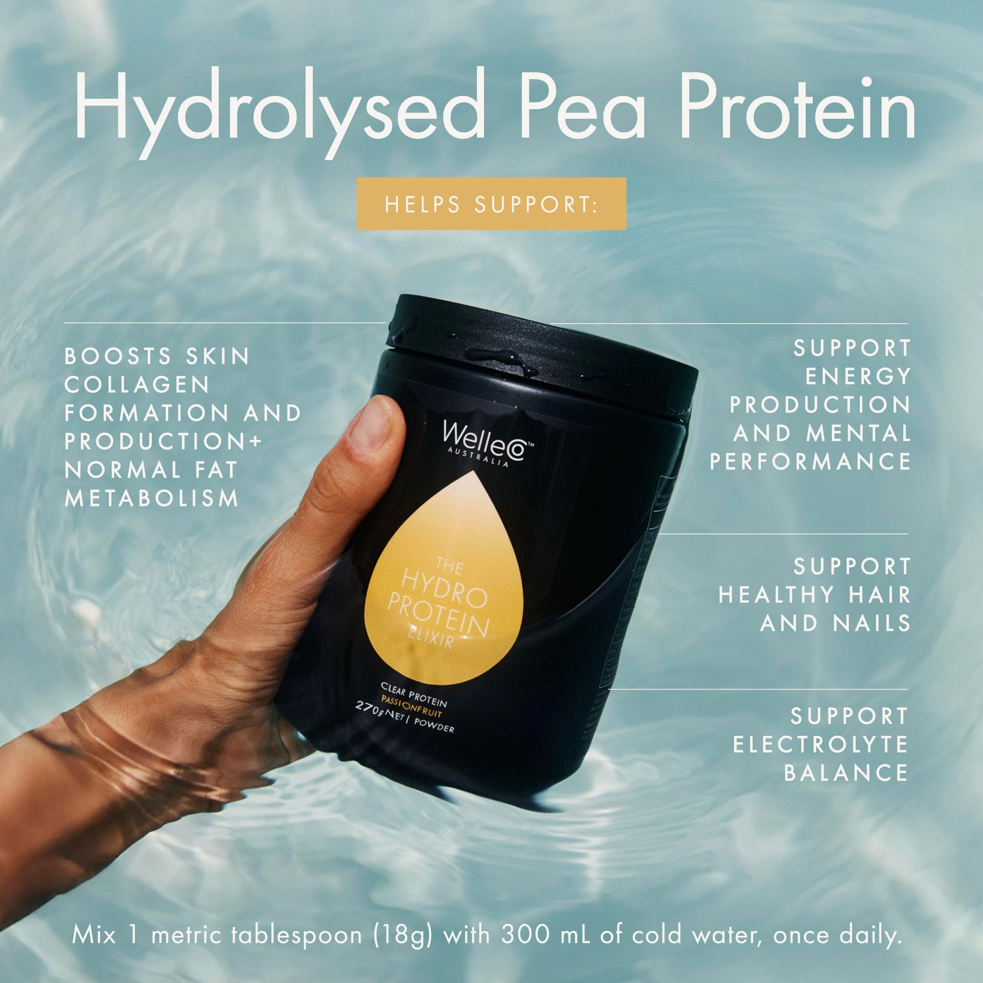 WelleCo HydroProtein Elixir, Potassium Electrolyte Powder with 15g Vegan Protein for Energy, Healthy Hair, Skin & Nails, Easy to Digest Powdered Electrolytes, Passionfruit, 9.5oz Jar WelleCo buy supplements canada