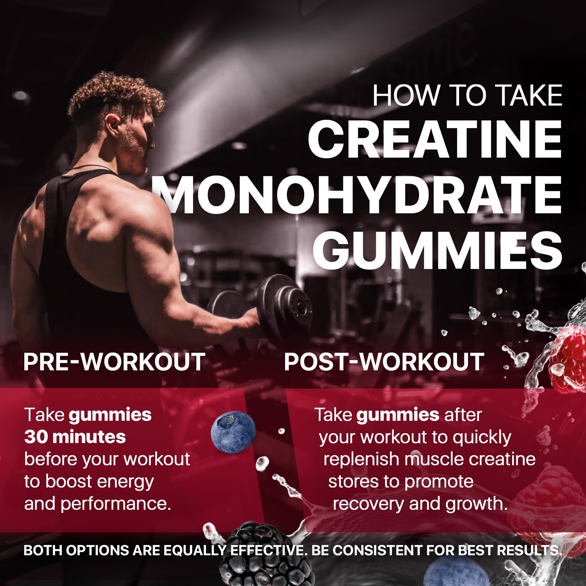 Hofnie Creatine Monohydrate Gummies 5000 mg – Vegan, Sugar-Free Pre Workout Creatine for Men & Women – Raspberry & BlackBerry Flavored Chewable Creatine Monohydrate, 120 Gummies (30-Day Supply) Hofnie buy supplements canada