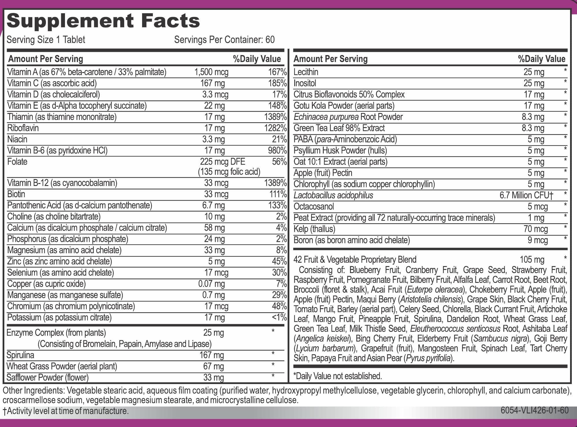 Hybrid Nutraceuticals MiracleMulti Women Multivitamin with Probiotics, Biotin, Folic Acid, Enzymes + Fruit & Vegetable Blend - Immune Support, Heart Health, Energy: 60 Servings (Non-GMO) Hybrid Nutraceuticals buy supplements canada